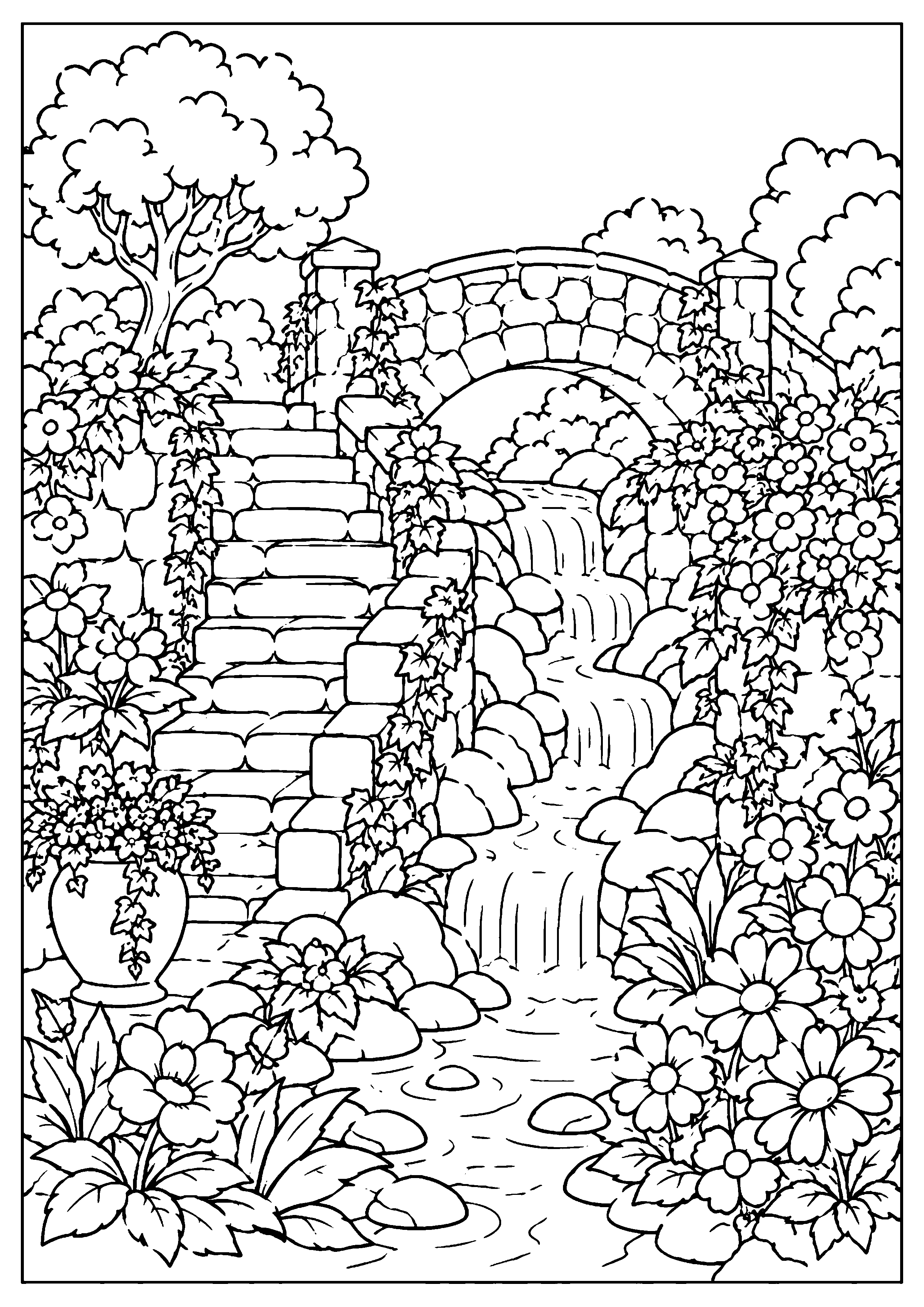 Coloriage cascade à imprimer – dessin n°8