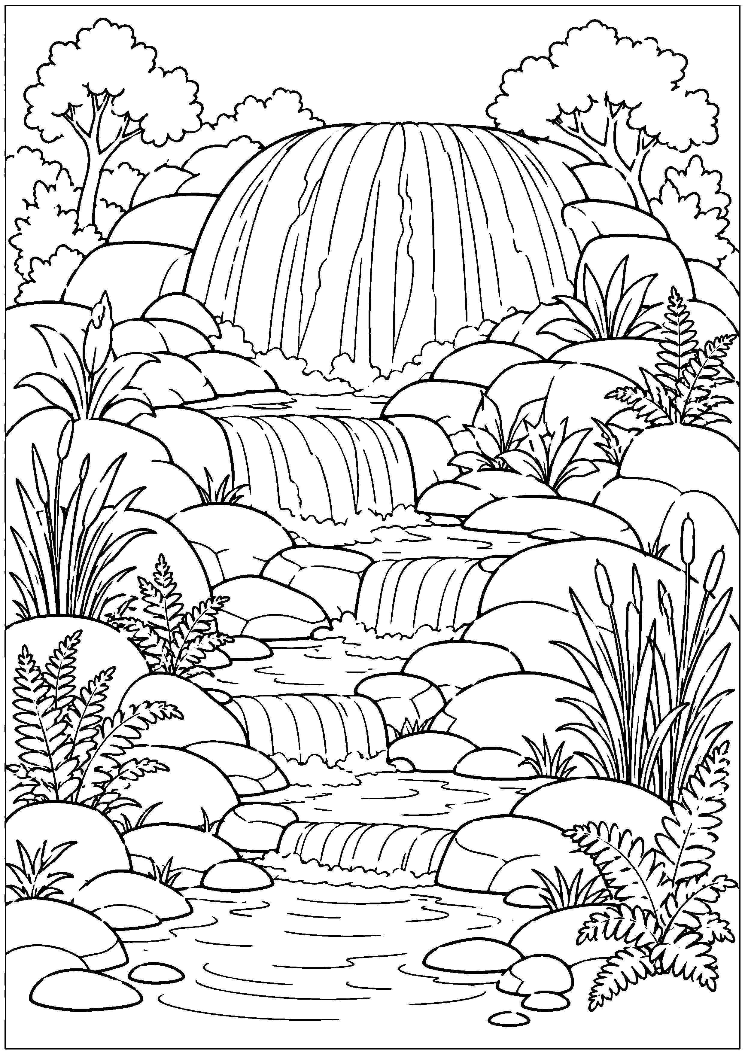 Coloriage cascade à imprimer – dessin n°9