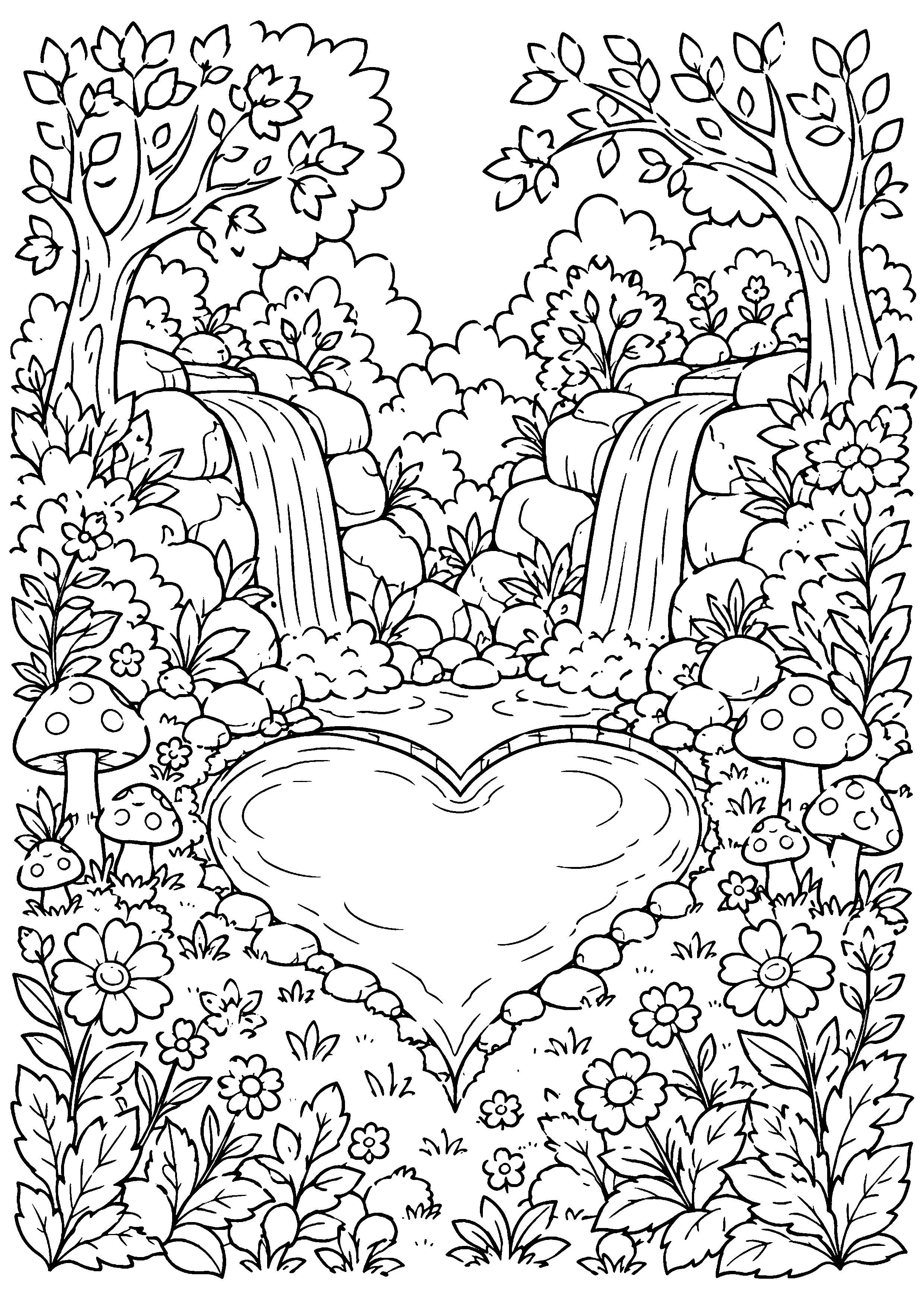 Coloriage cascade à imprimer – dessin n°11