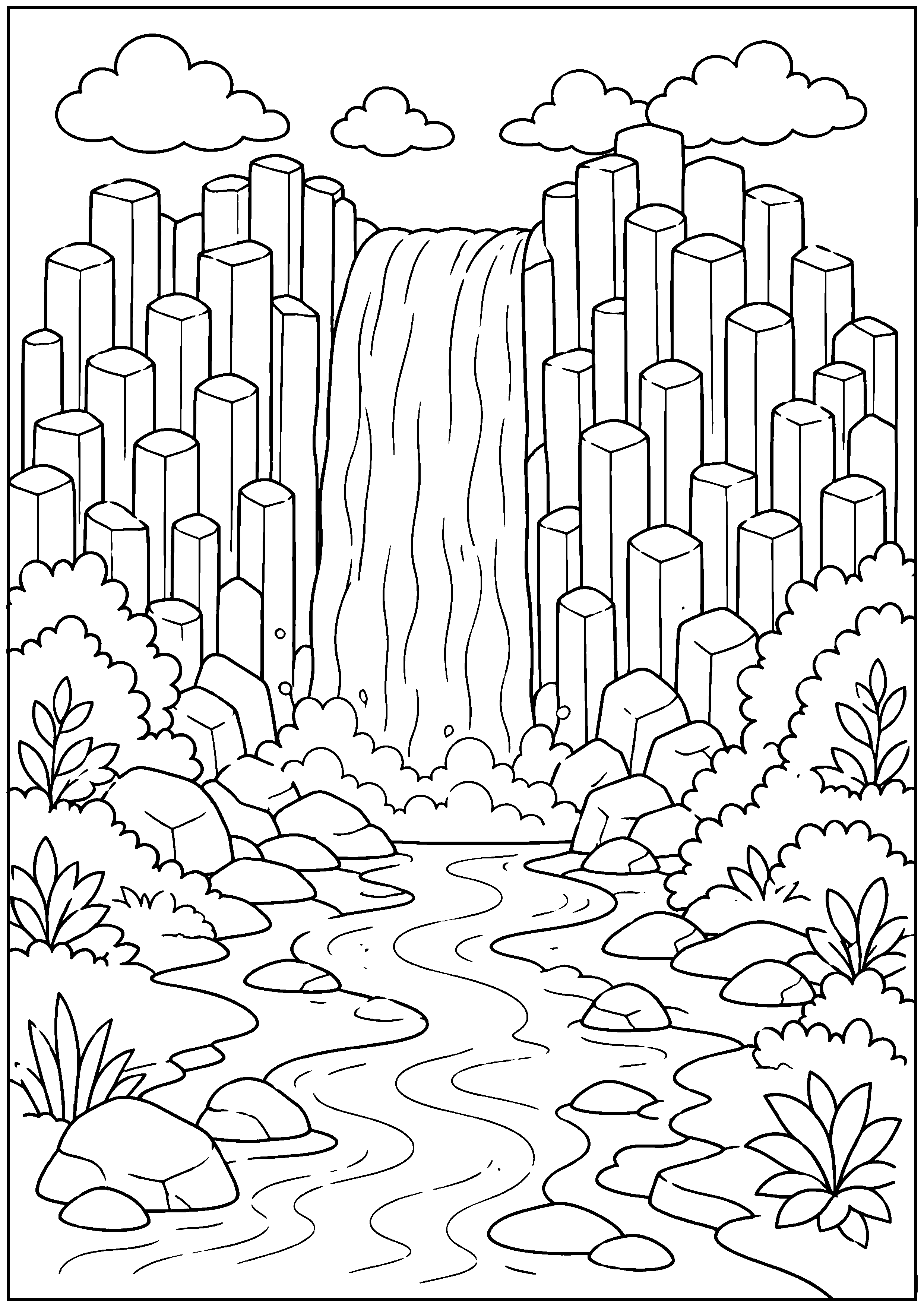 Coloriage cascade à imprimer – dessin n°12