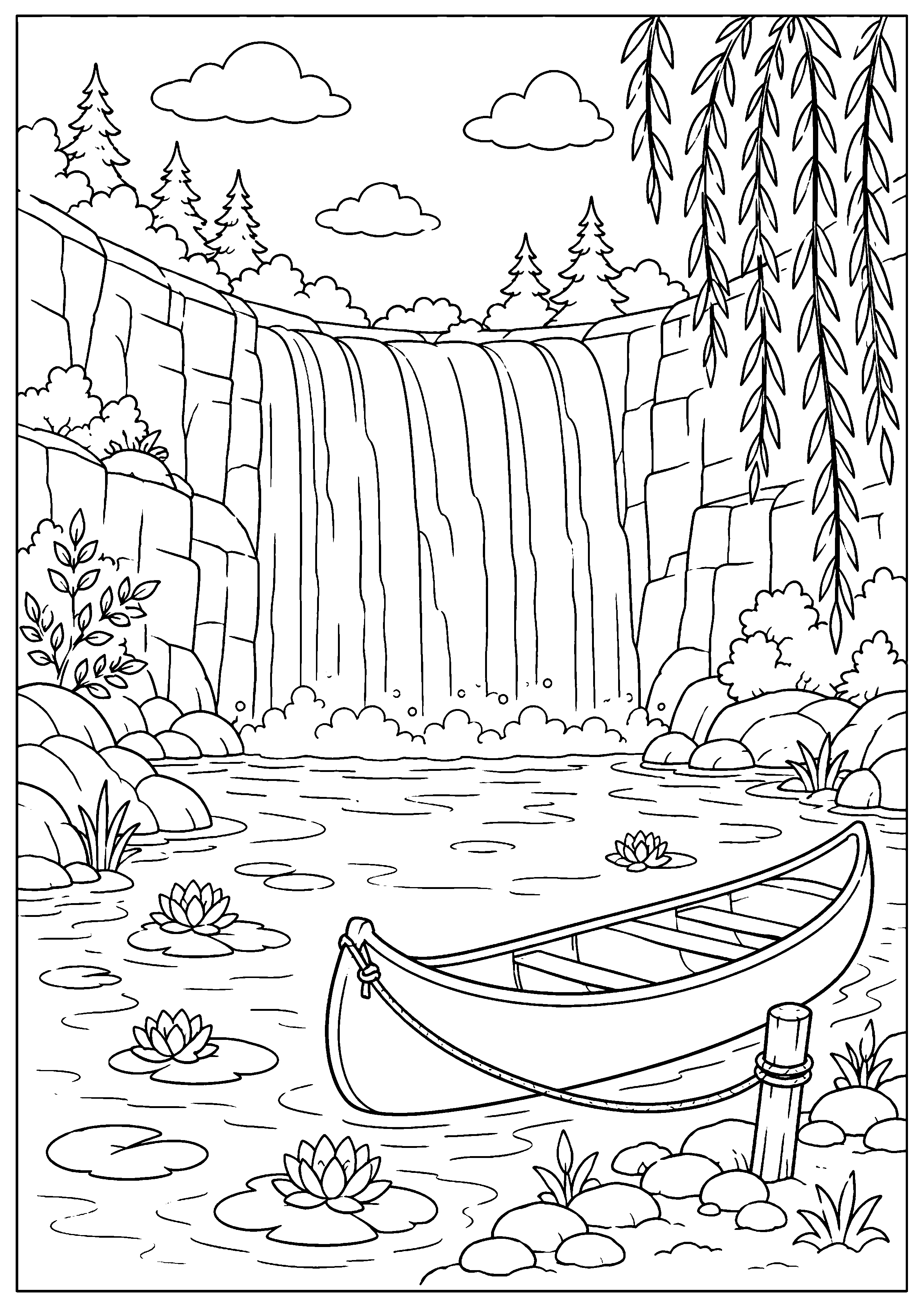 Coloriage cascade à imprimer – dessin n°13