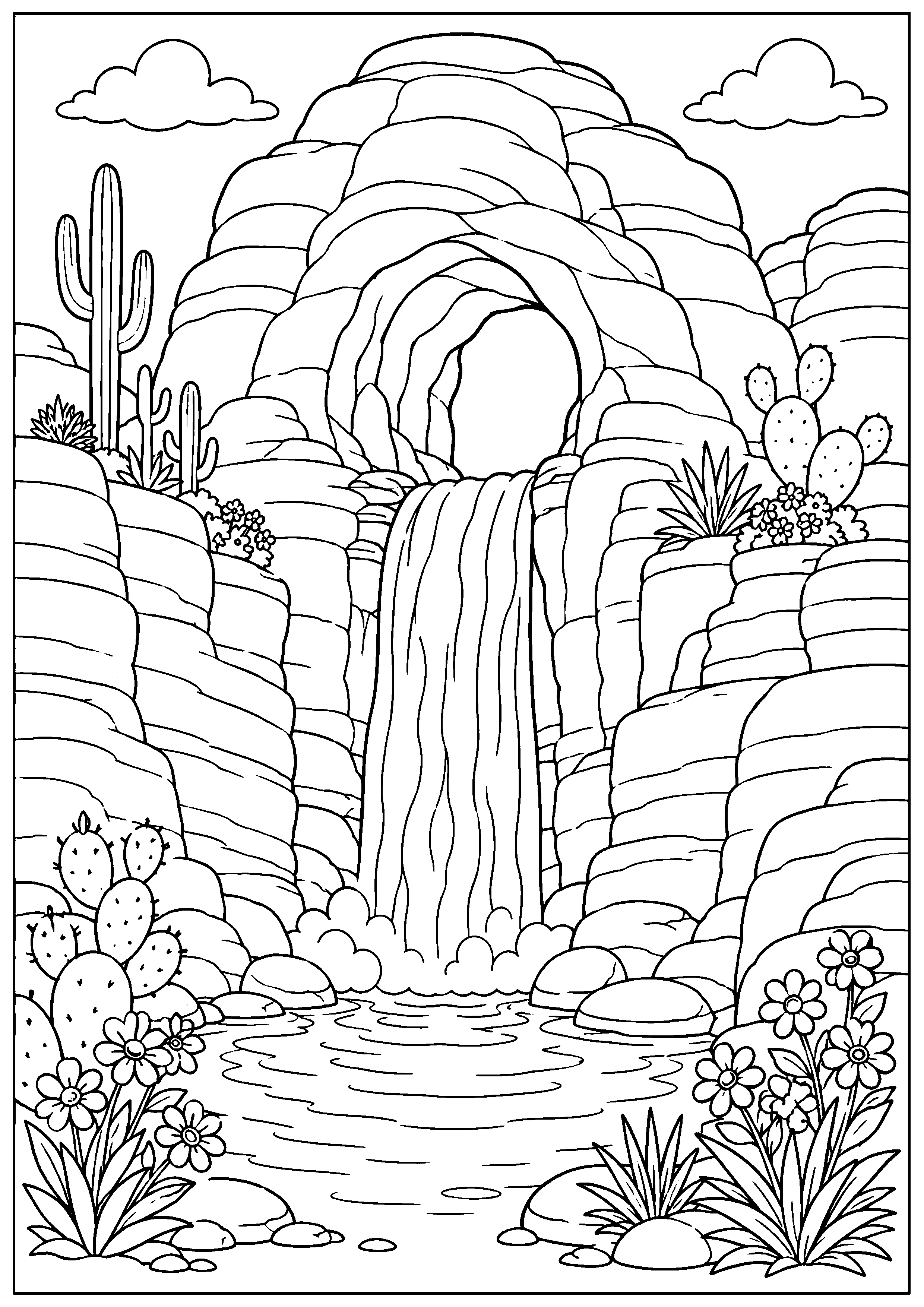 Coloriage cascade à imprimer – dessin n°15