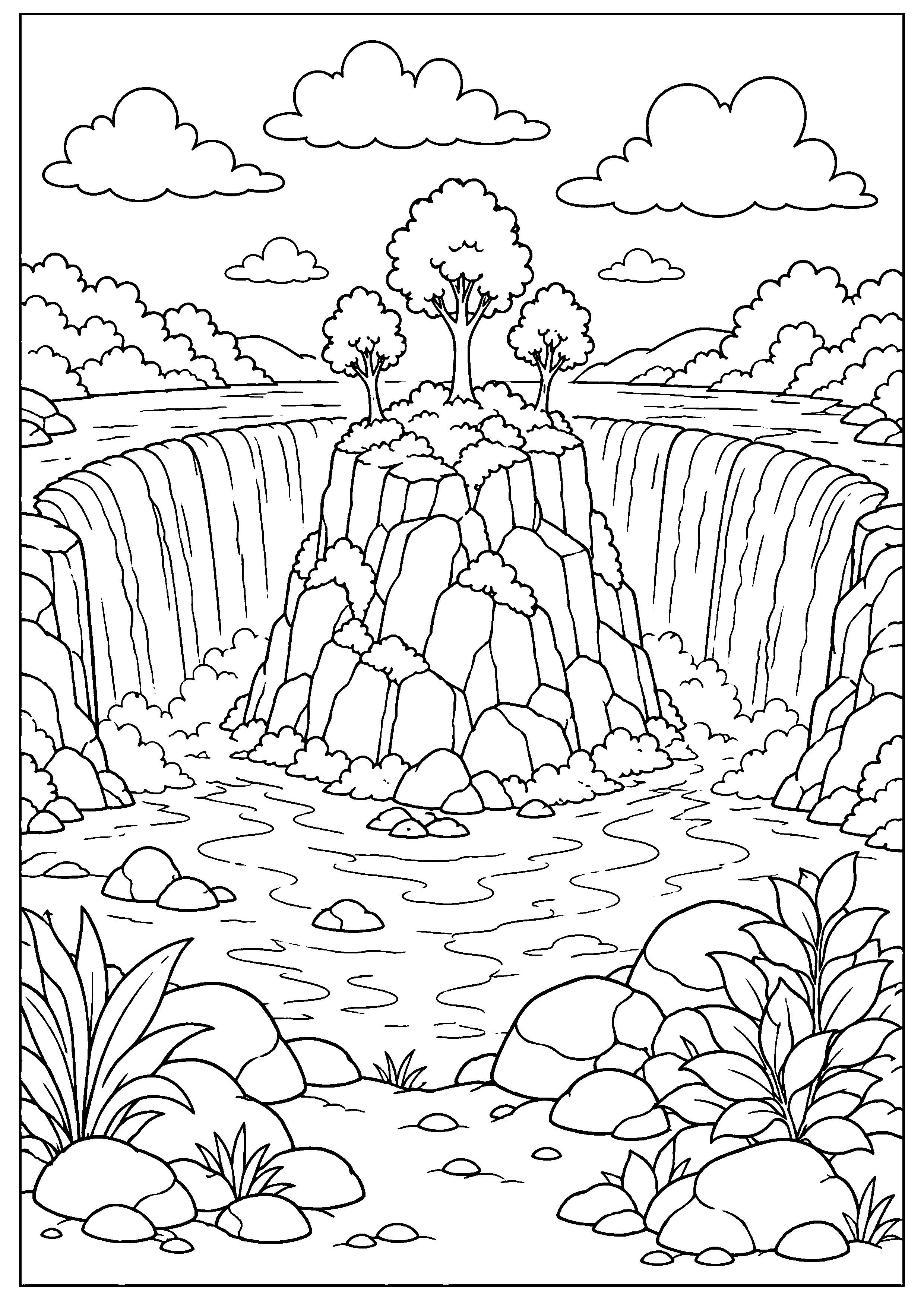 Coloriage cascade à imprimer – dessin n°17