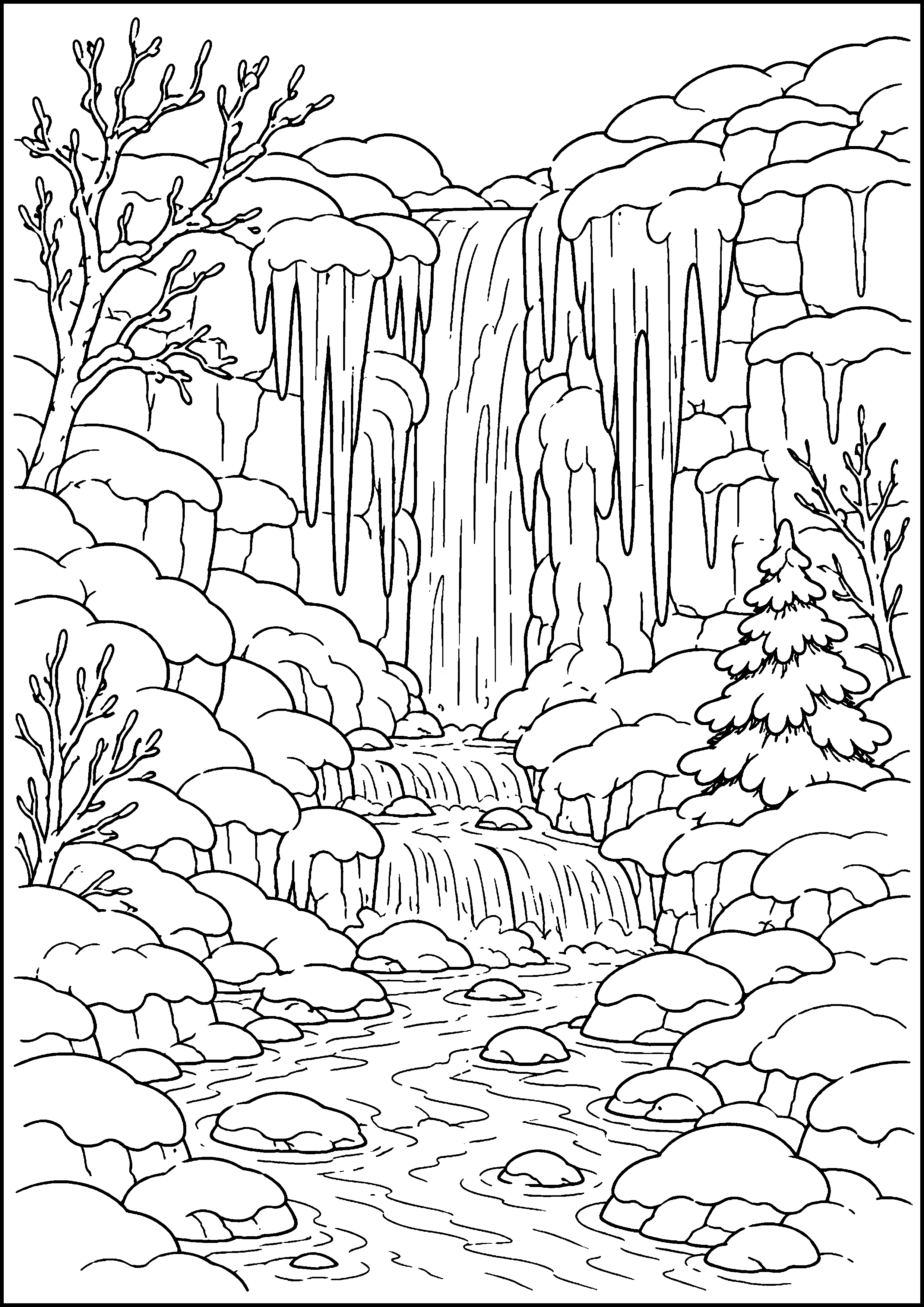 Coloriage cascade à imprimer – dessin n°18