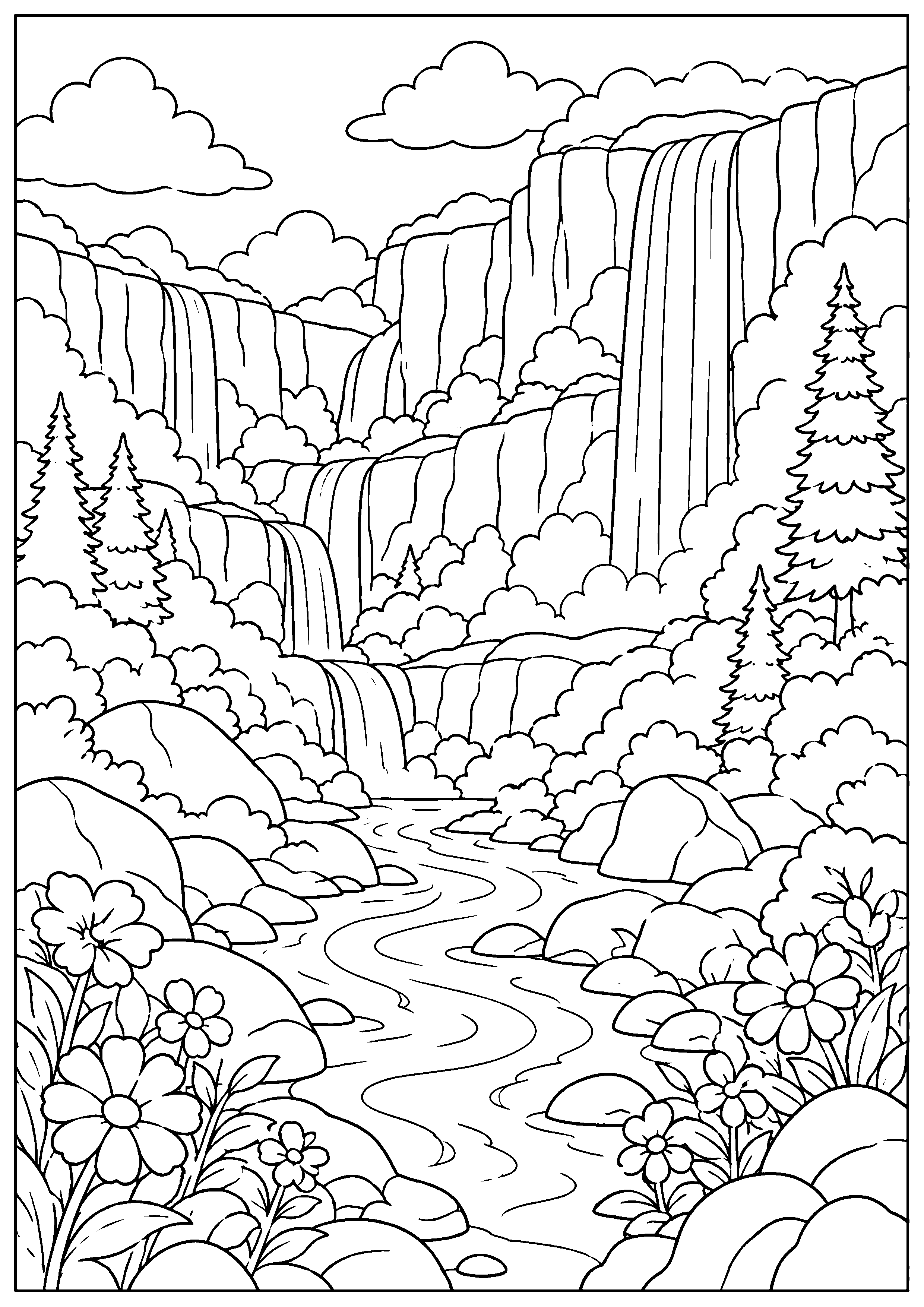 Coloriage cascade à imprimer – dessin n°20