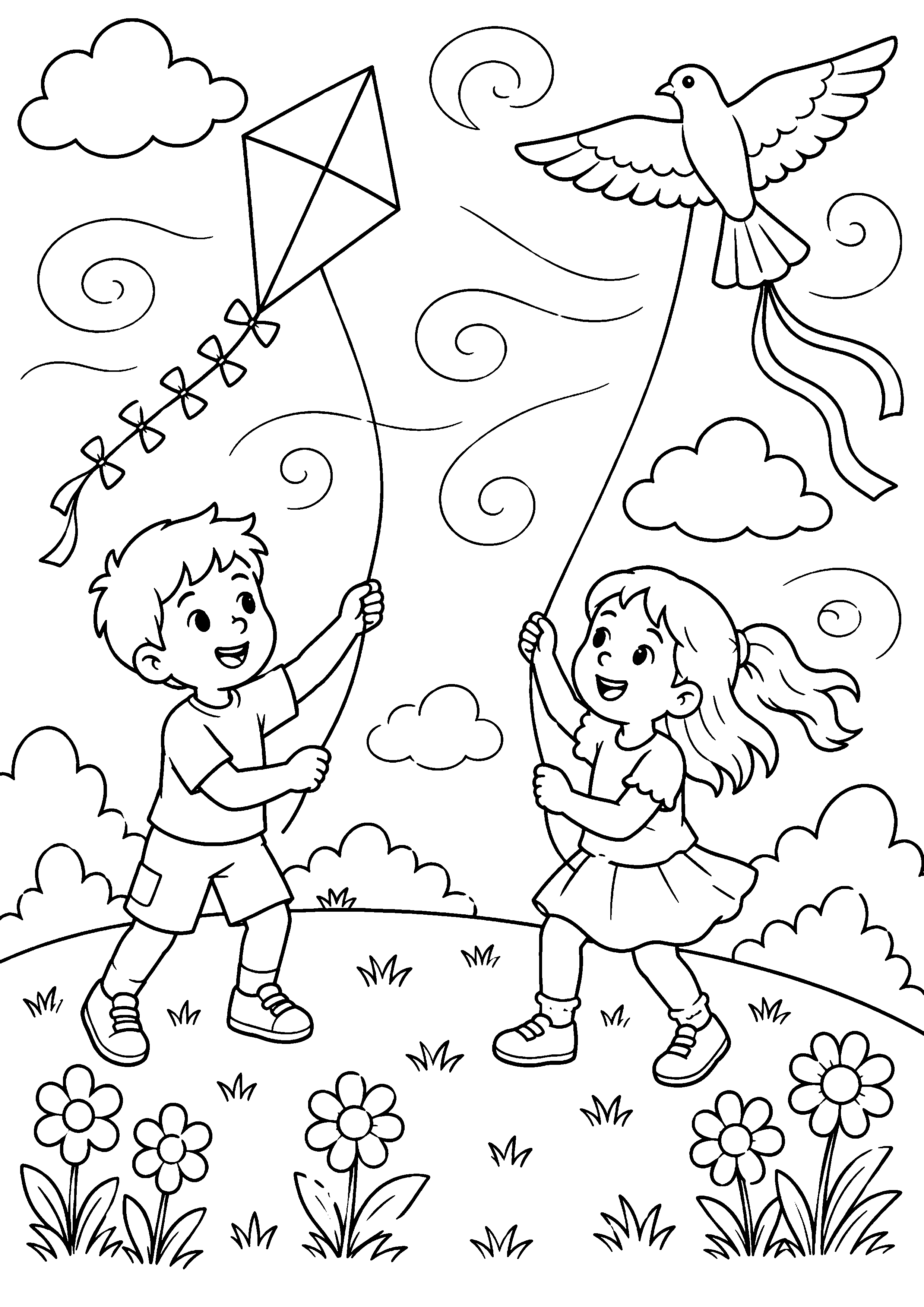 Coloriage cerf-volant à imprimer – dessin n°2