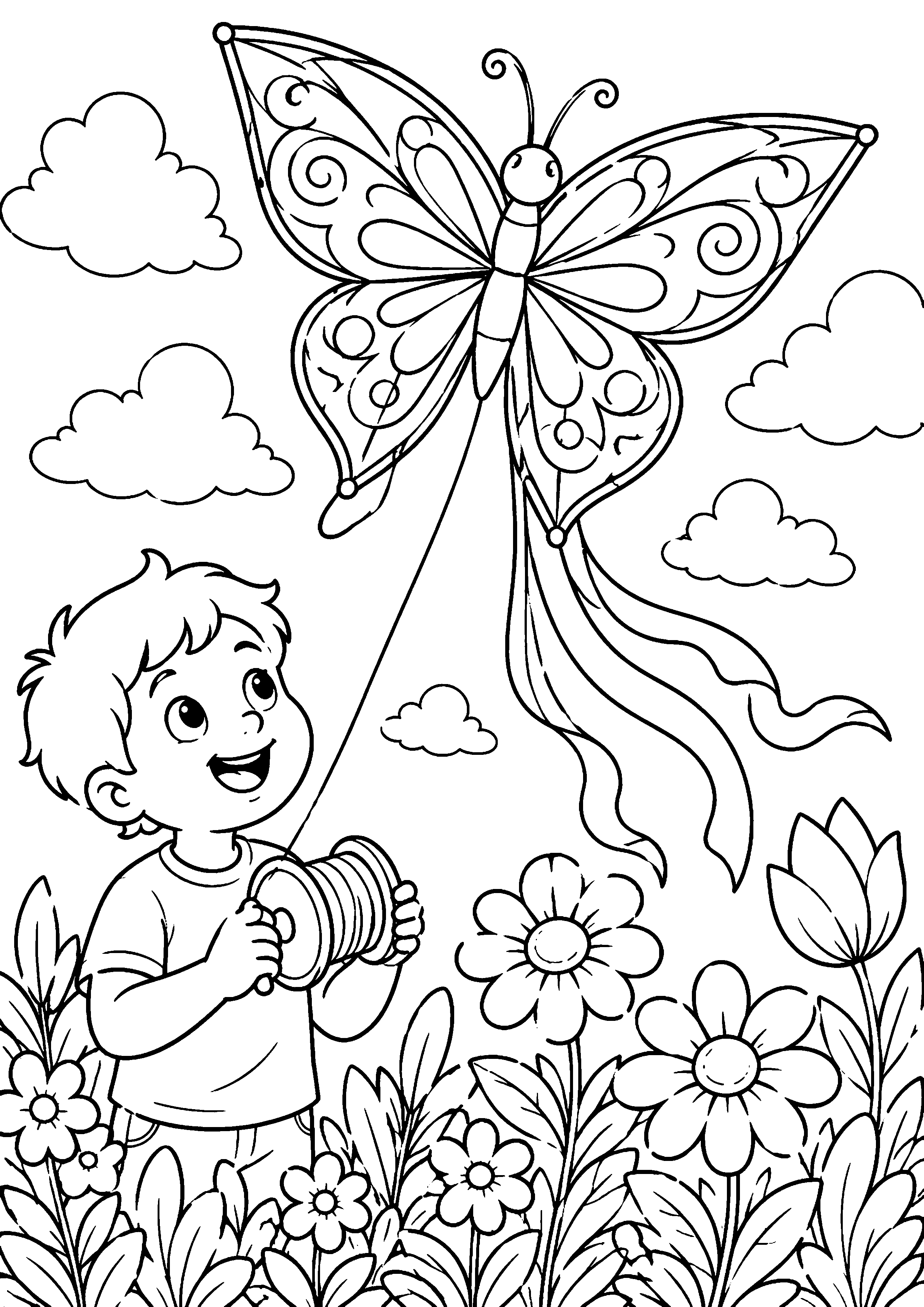 Coloriage cerf-volant à imprimer – dessin n°7