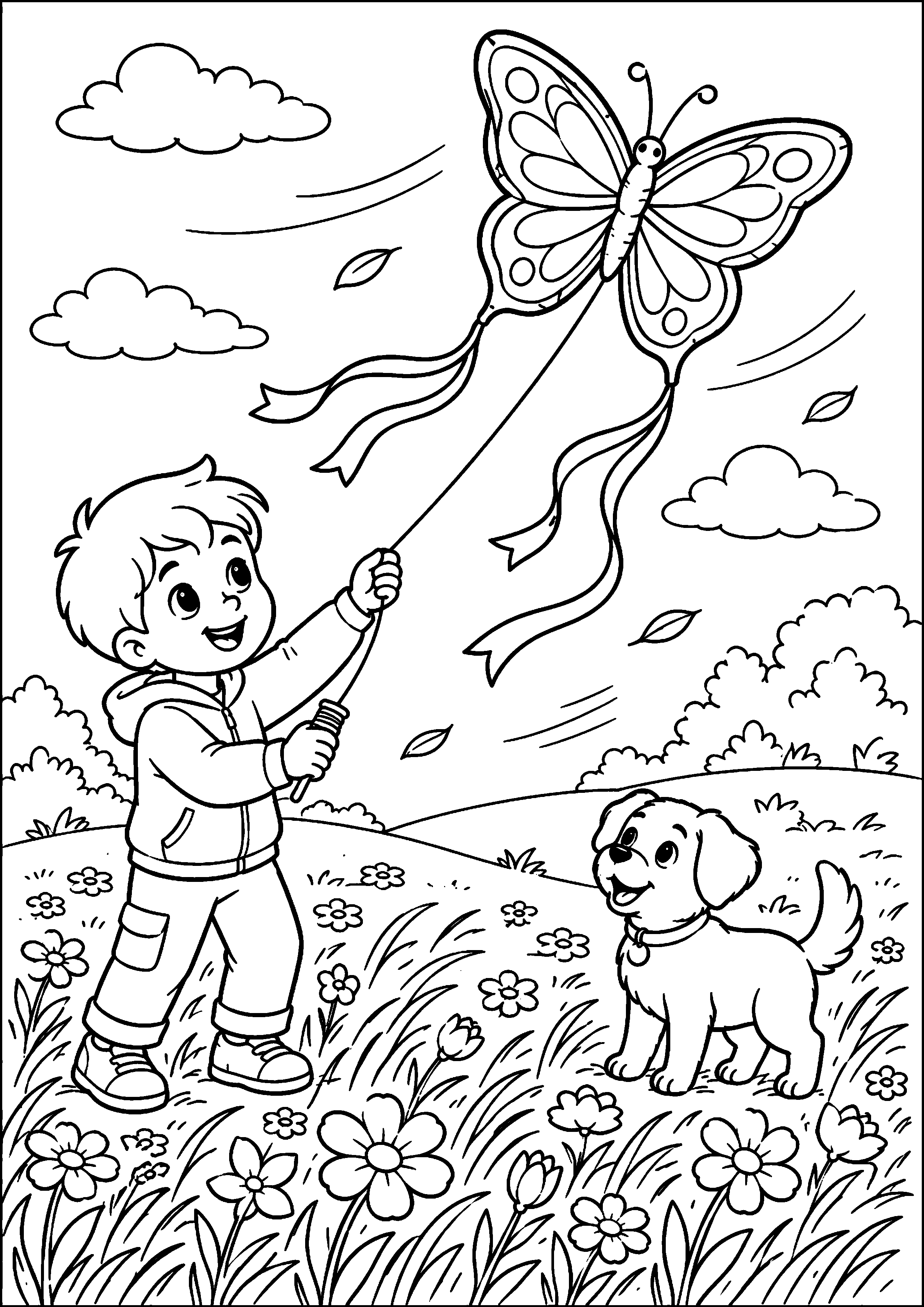 Coloriage cerf-volant à imprimer – dessin n°11