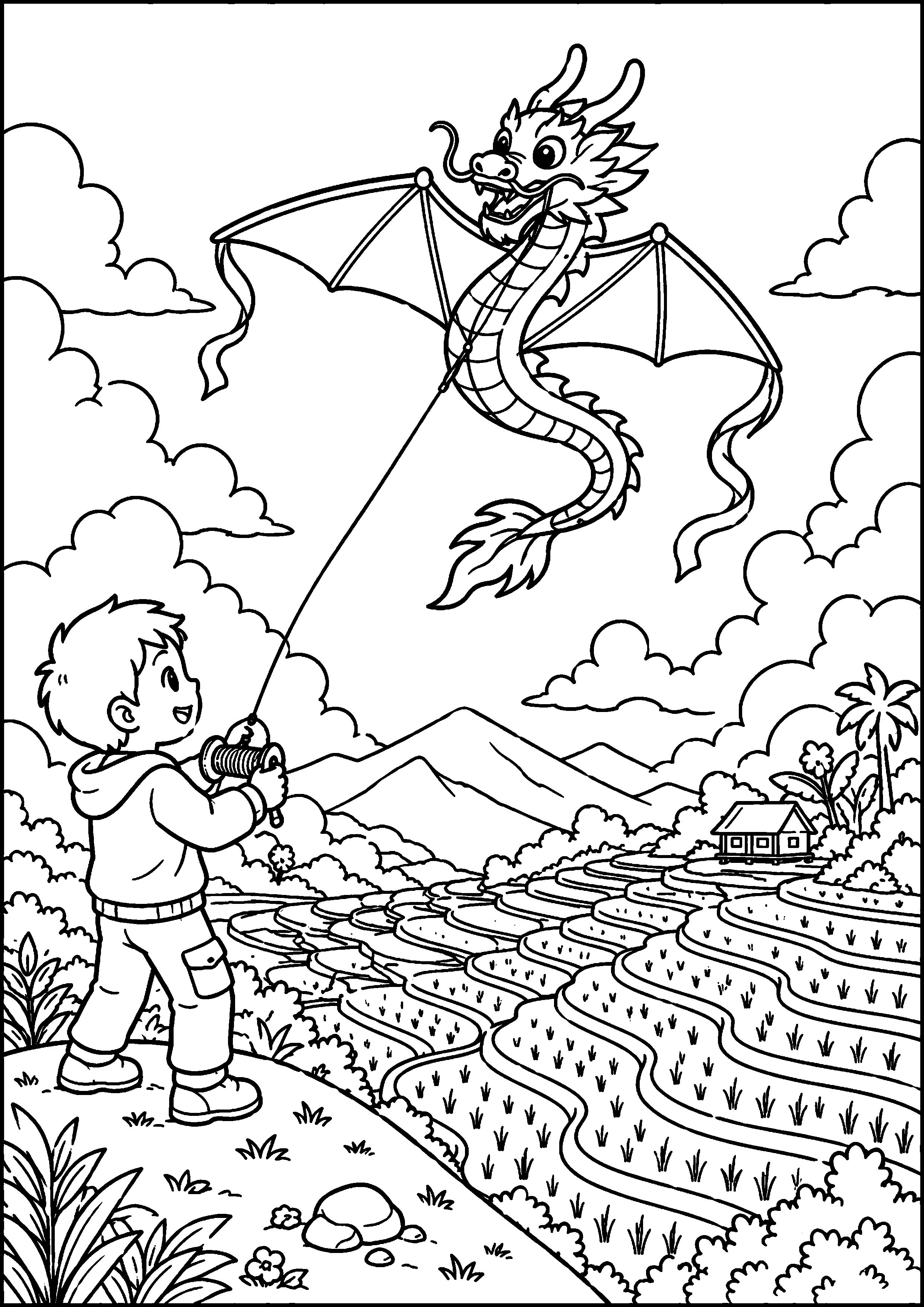 Coloriage cerf-volant à imprimer – dessin n°15