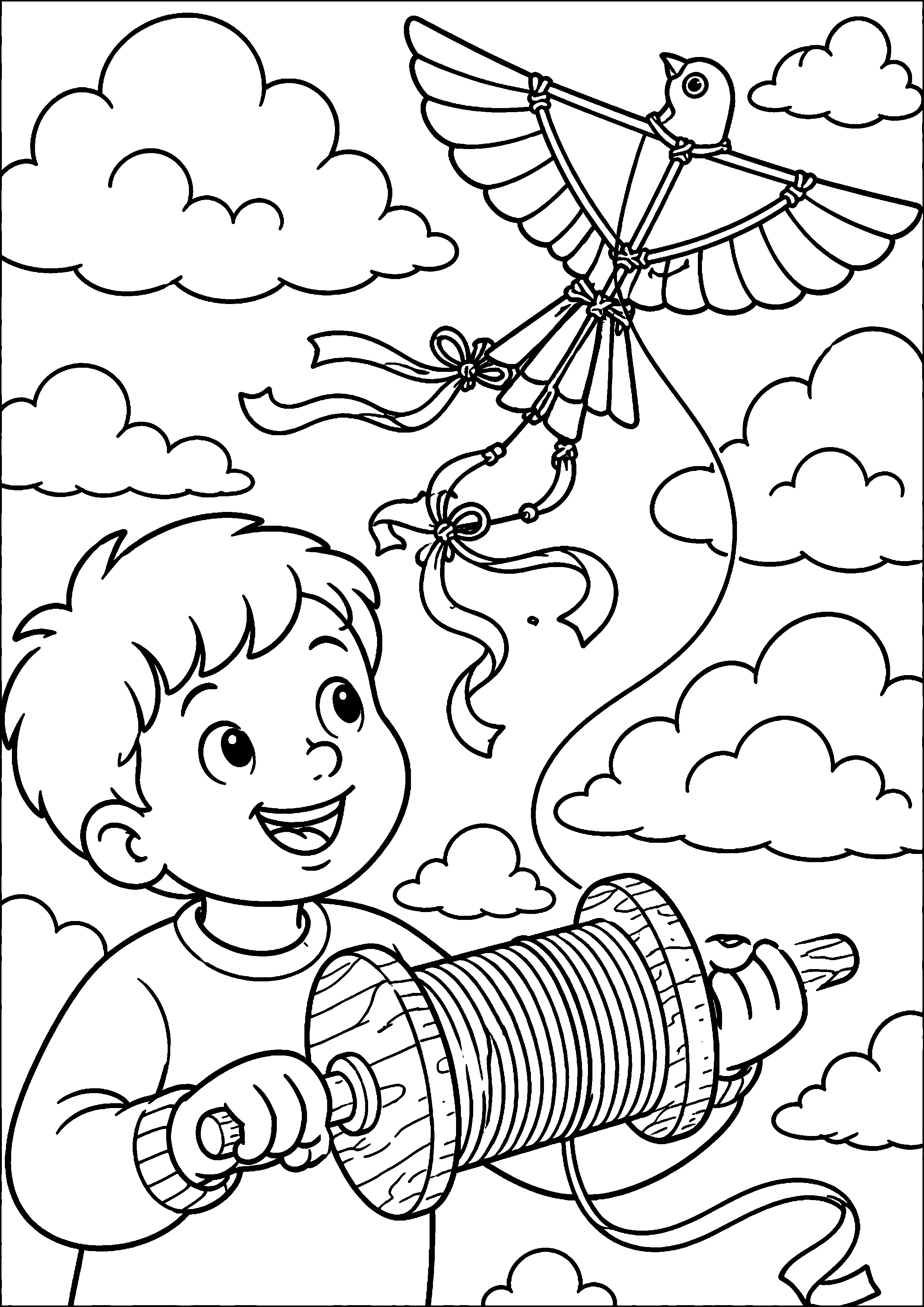 Coloriage cerf-volant à imprimer – dessin n°17