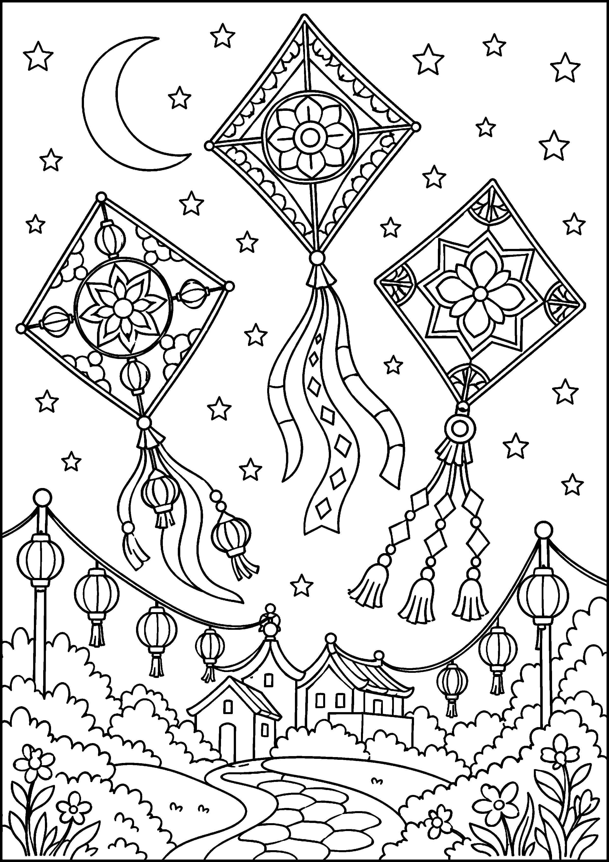 Coloriage cerf-volant à imprimer – dessin n°18