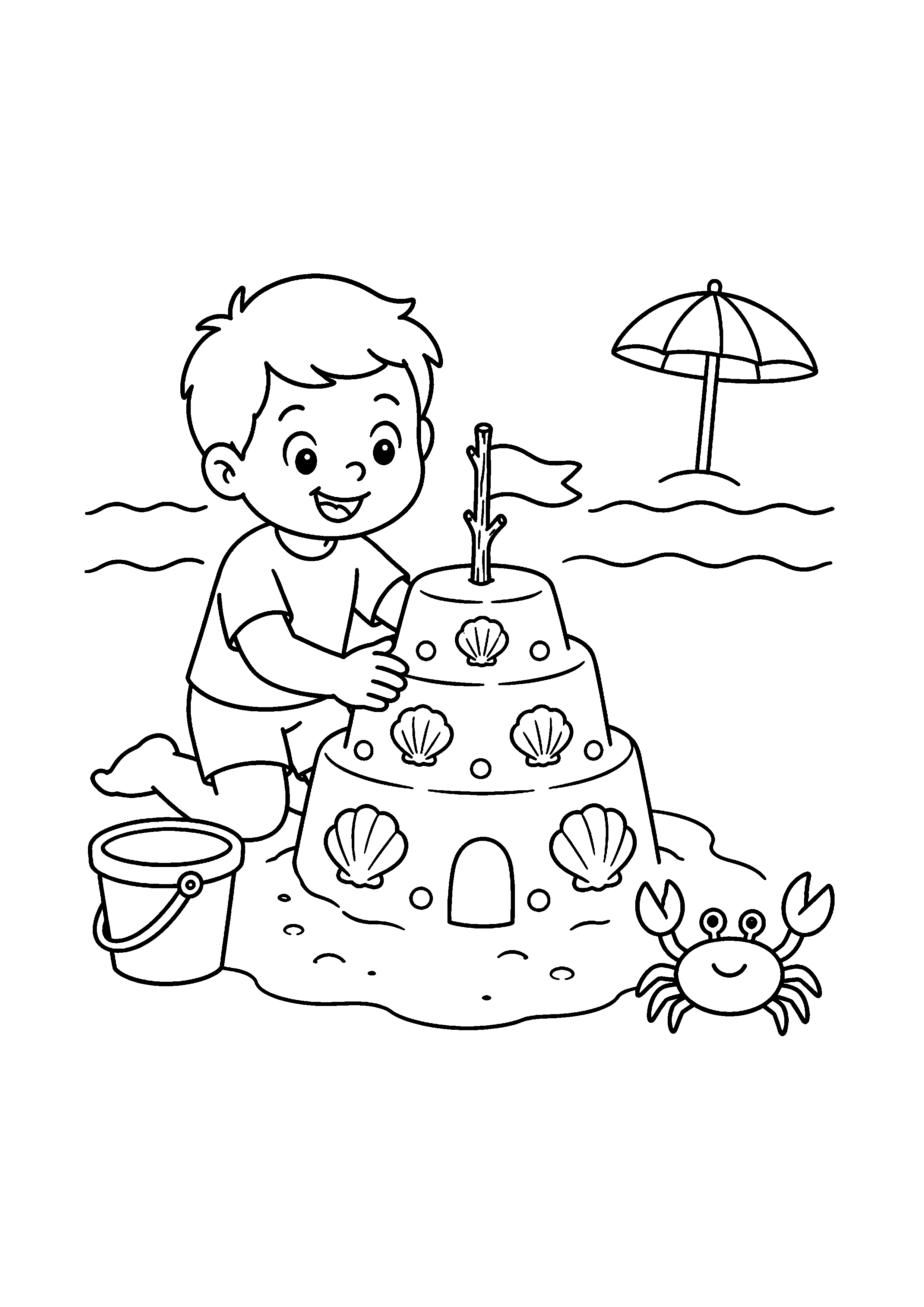 Coloriage château de sable à imprimer – dessin n°2
