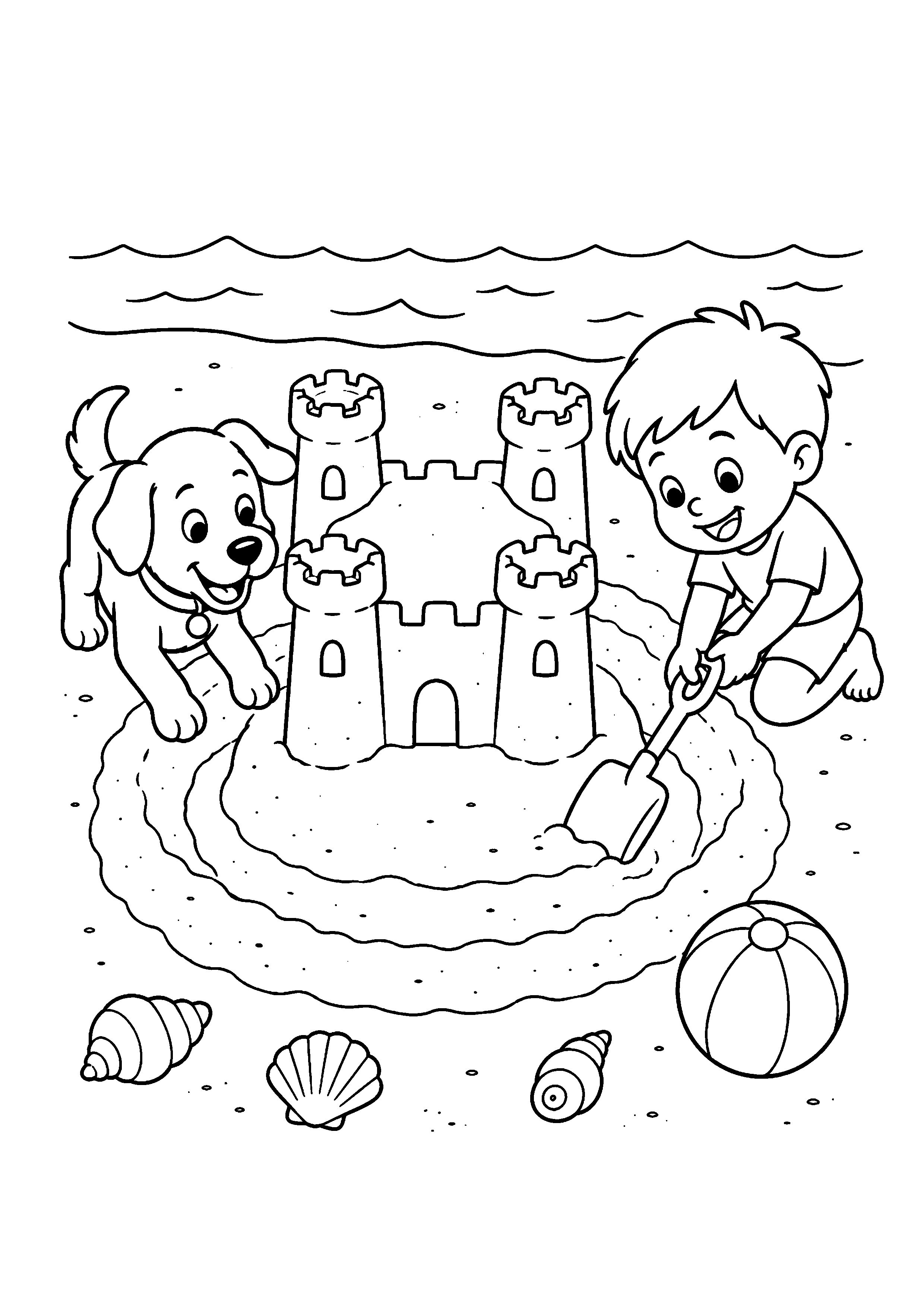 Coloriage château de sable à imprimer – dessin n°3