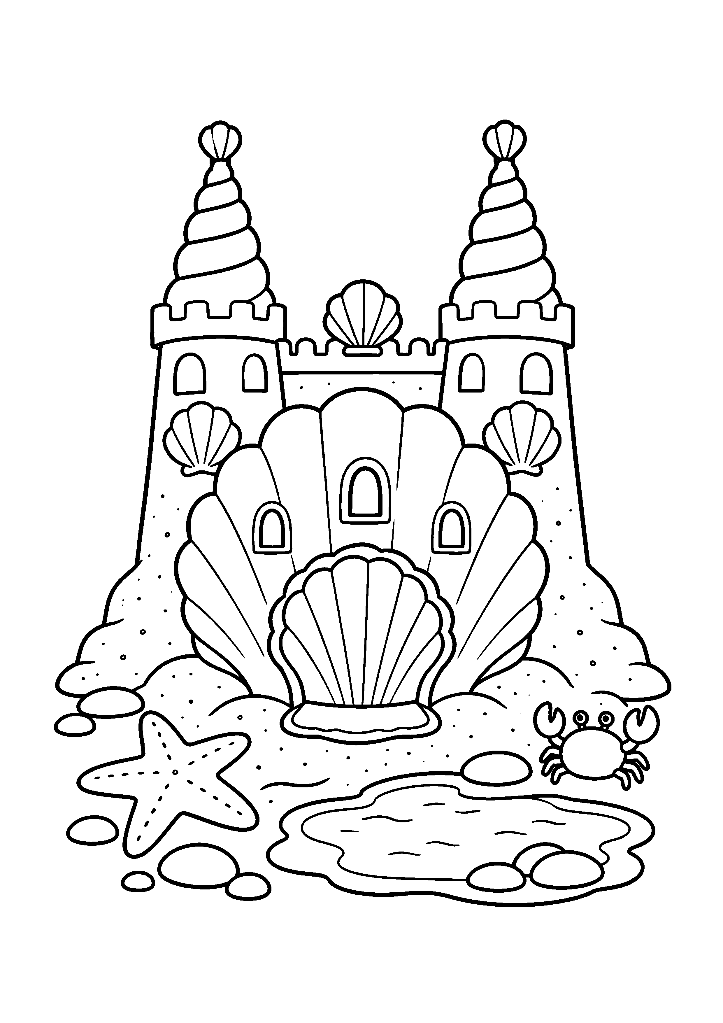 Coloriage château de sable à imprimer – dessin n°4