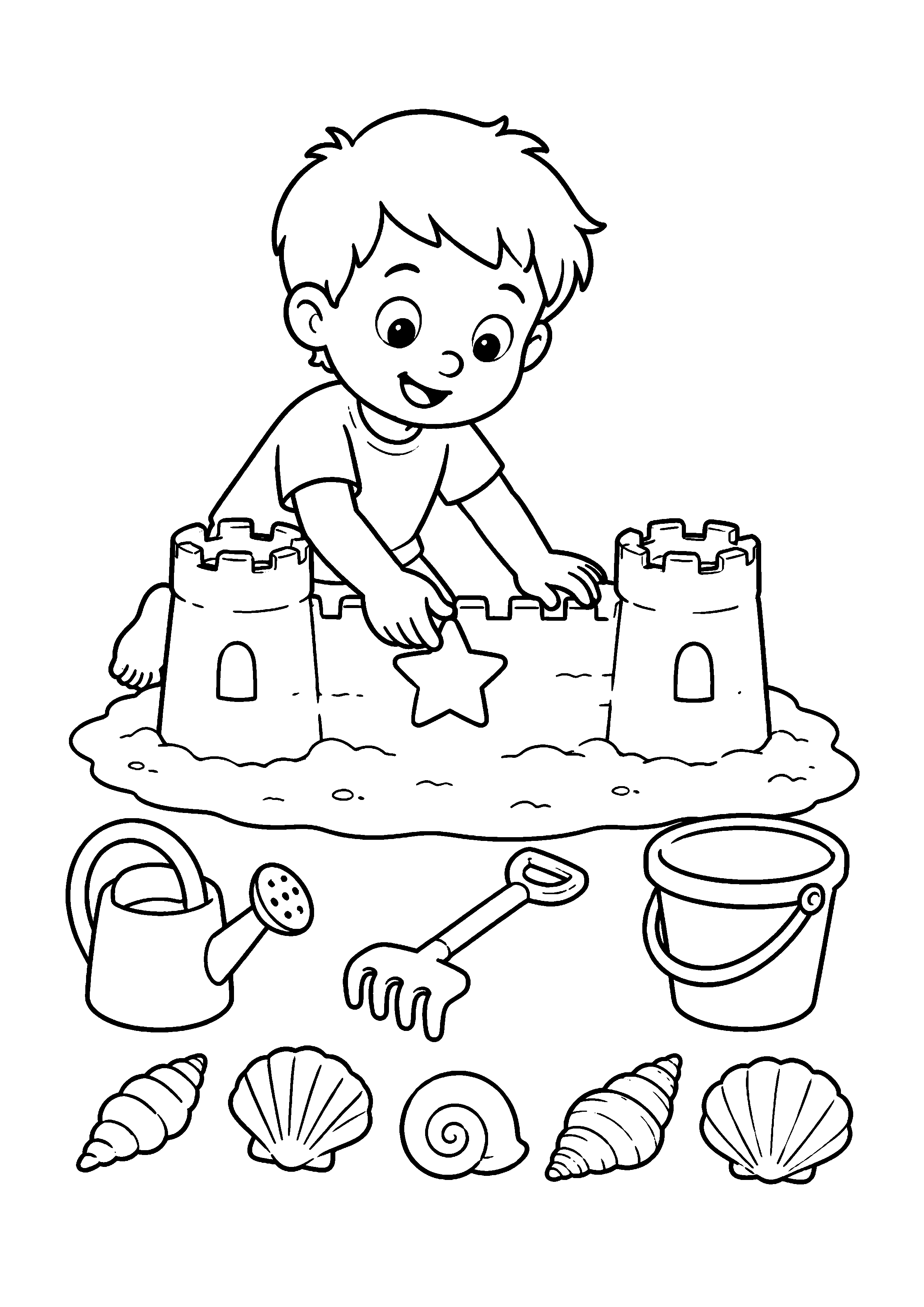 Coloriage château de sable à imprimer – dessin n°5