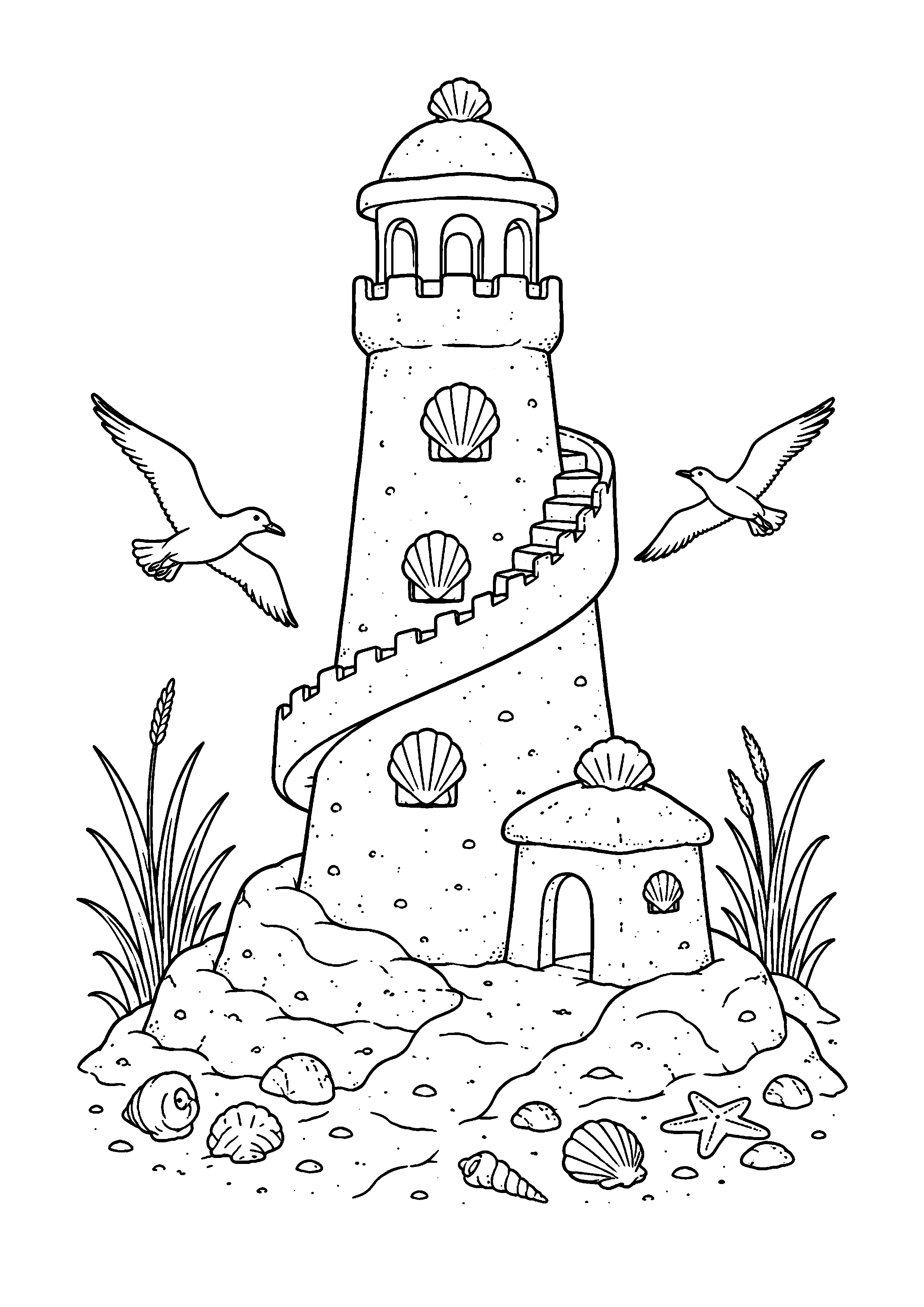 Coloriage château de sable à imprimer – dessin n°8