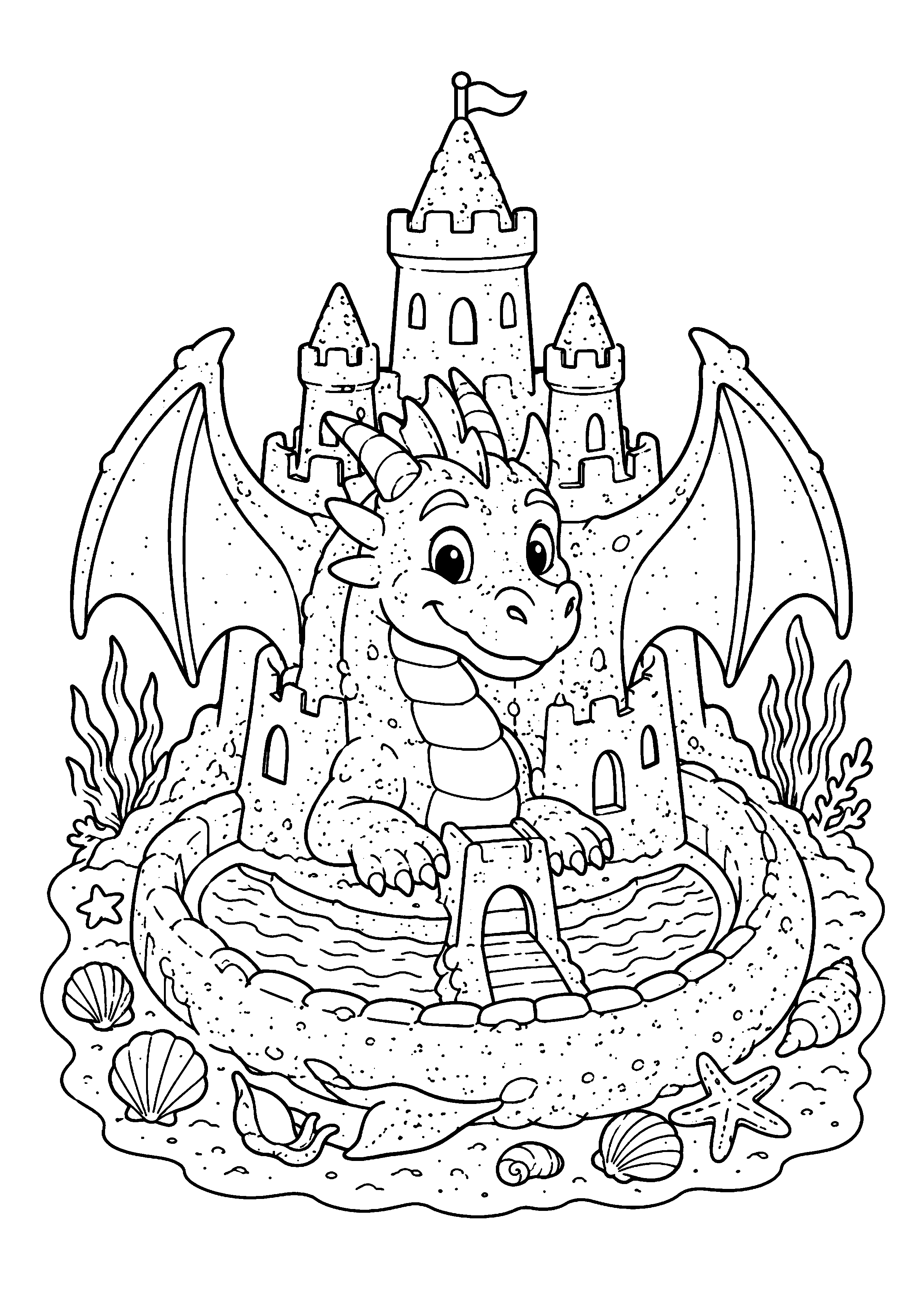Coloriage château de sable à imprimer – dessin n°11