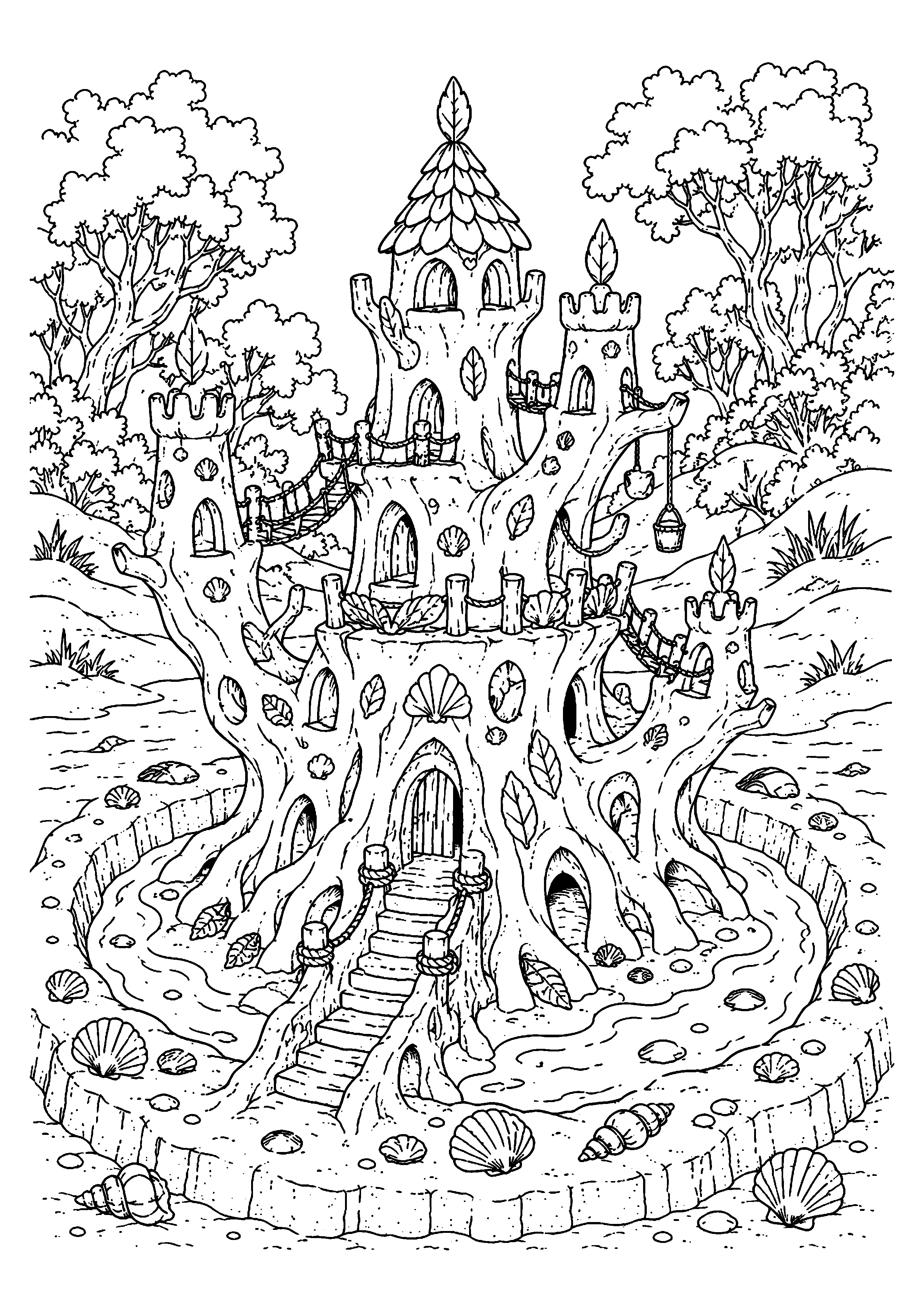 Coloriage château de sable à imprimer – dessin n°16