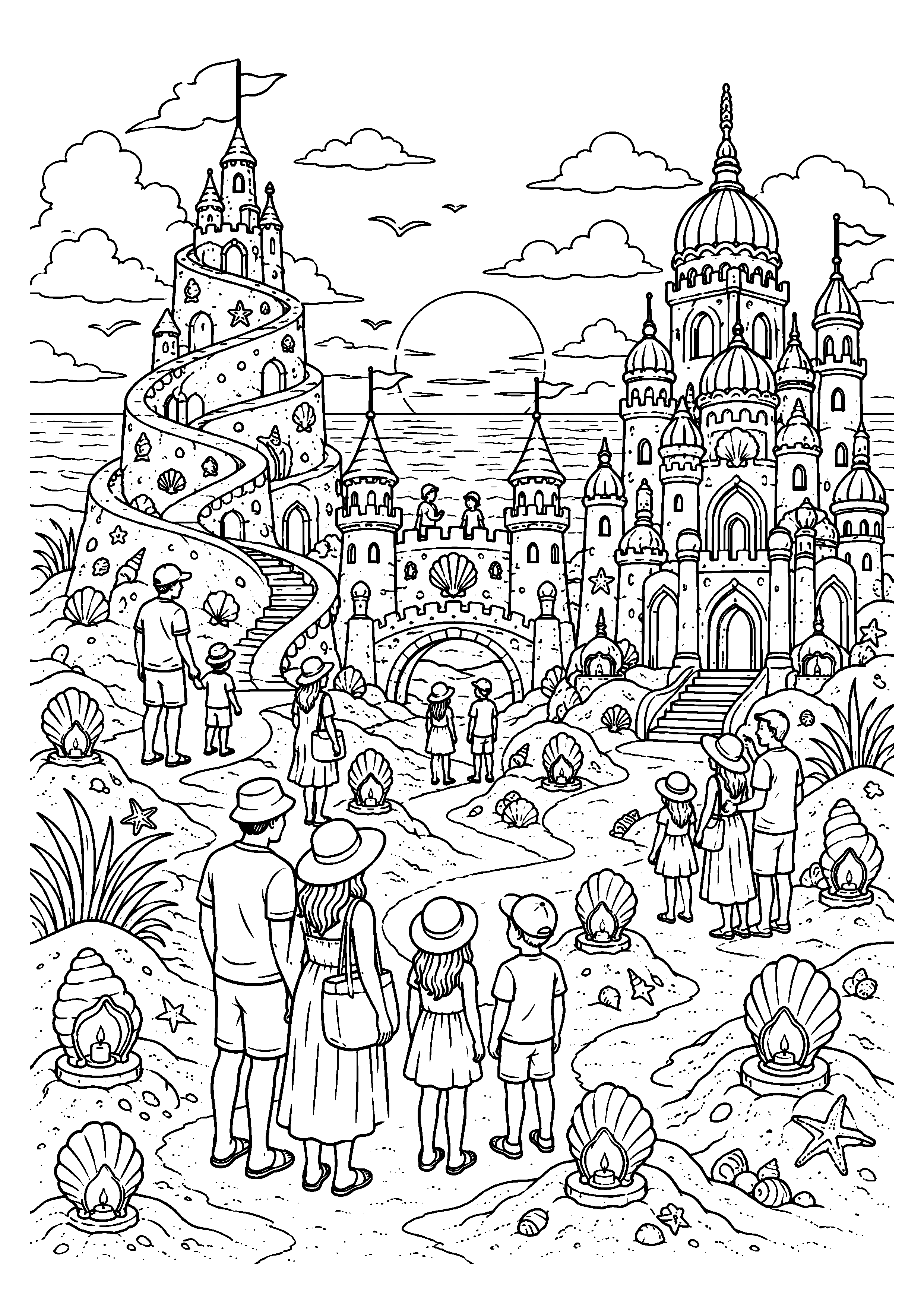 Coloriage château de sable à imprimer – dessin n°18