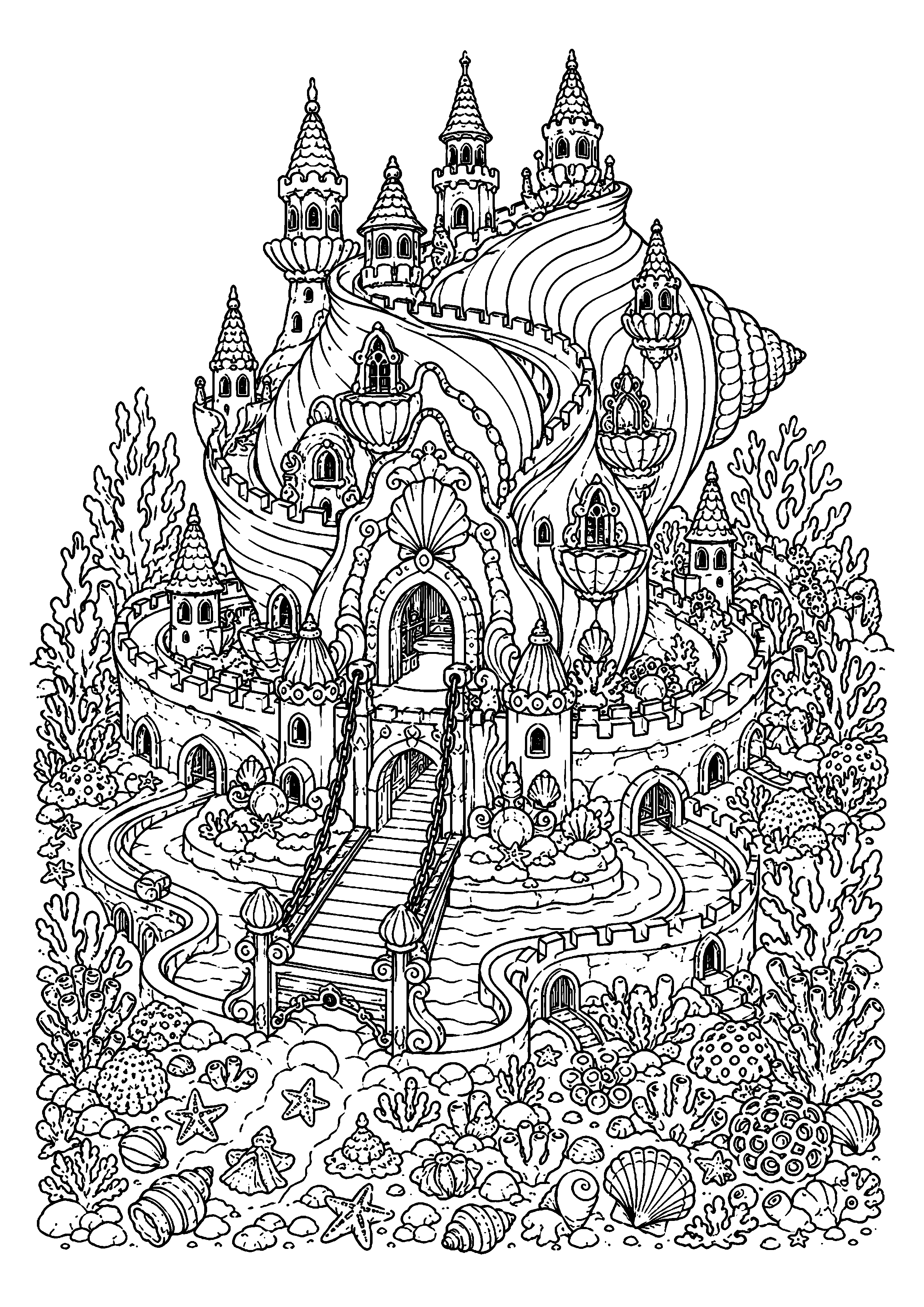 Coloriage château de sable à imprimer – dessin n°19