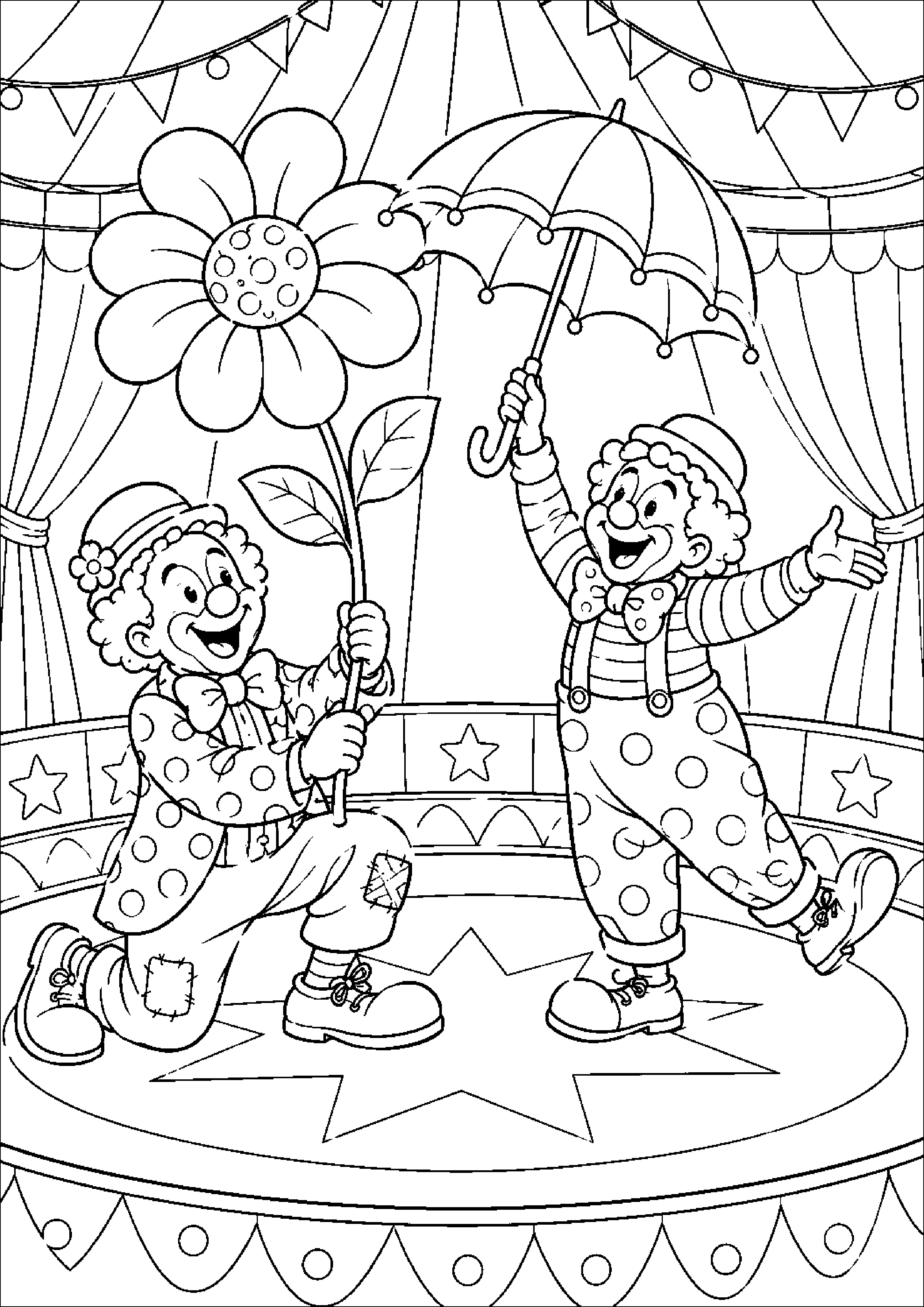 Coloriage cirque sans animaux à imprimer – dessin n°3
