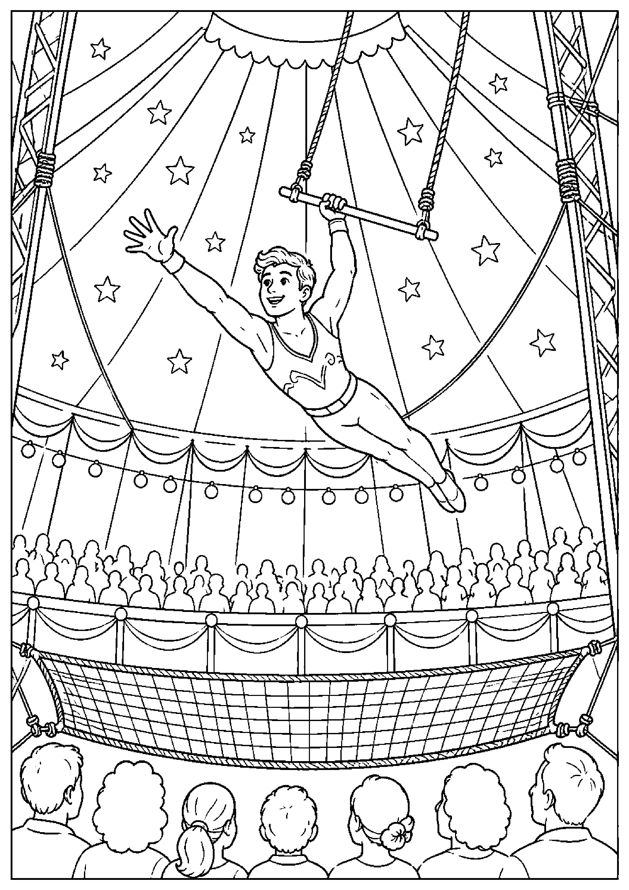 Coloriage cirque sans animaux à imprimer – dessin n°4