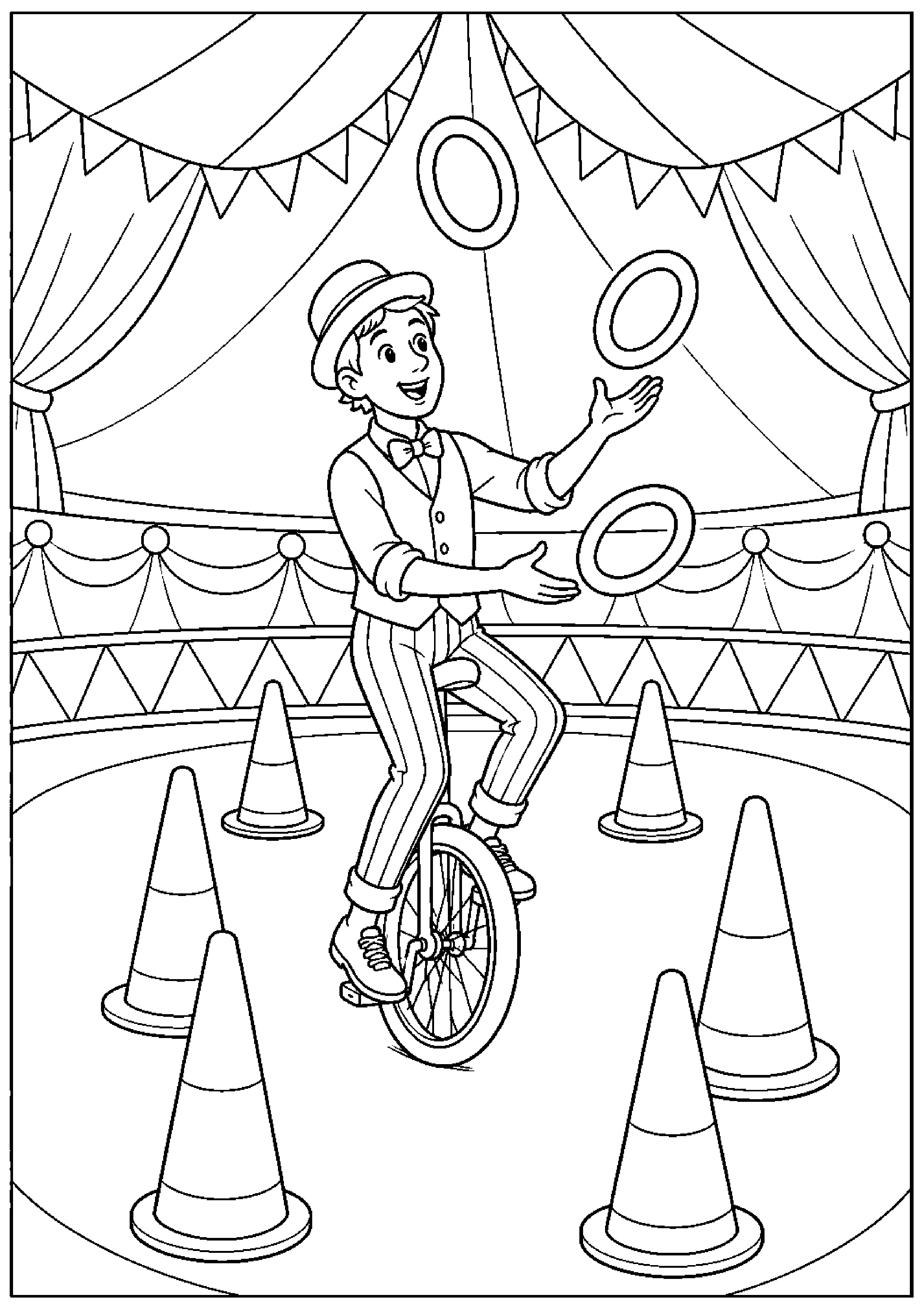 Coloriage cirque sans animaux à imprimer – dessin n°5