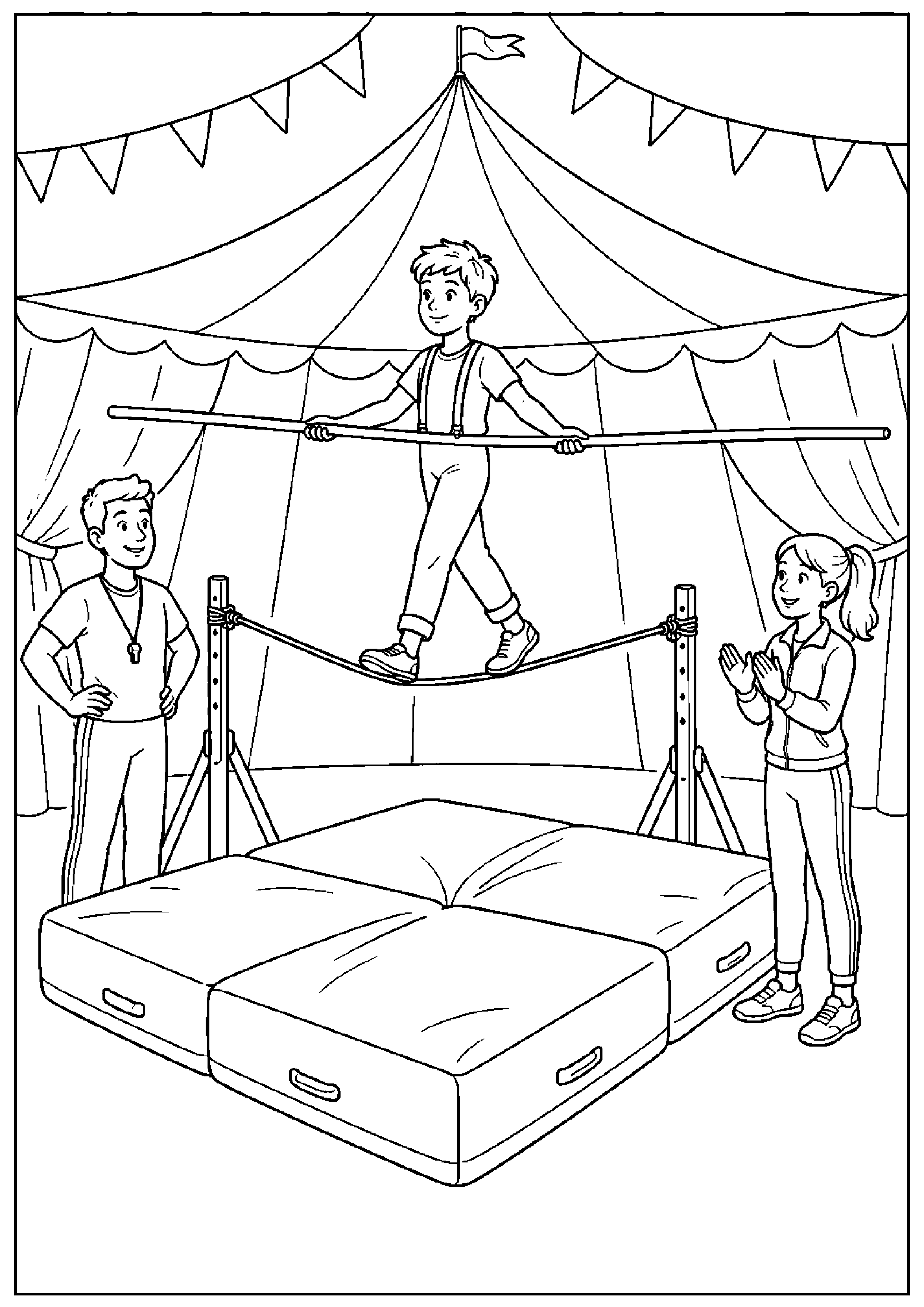 Coloriage cirque sans animaux à imprimer – dessin n°10