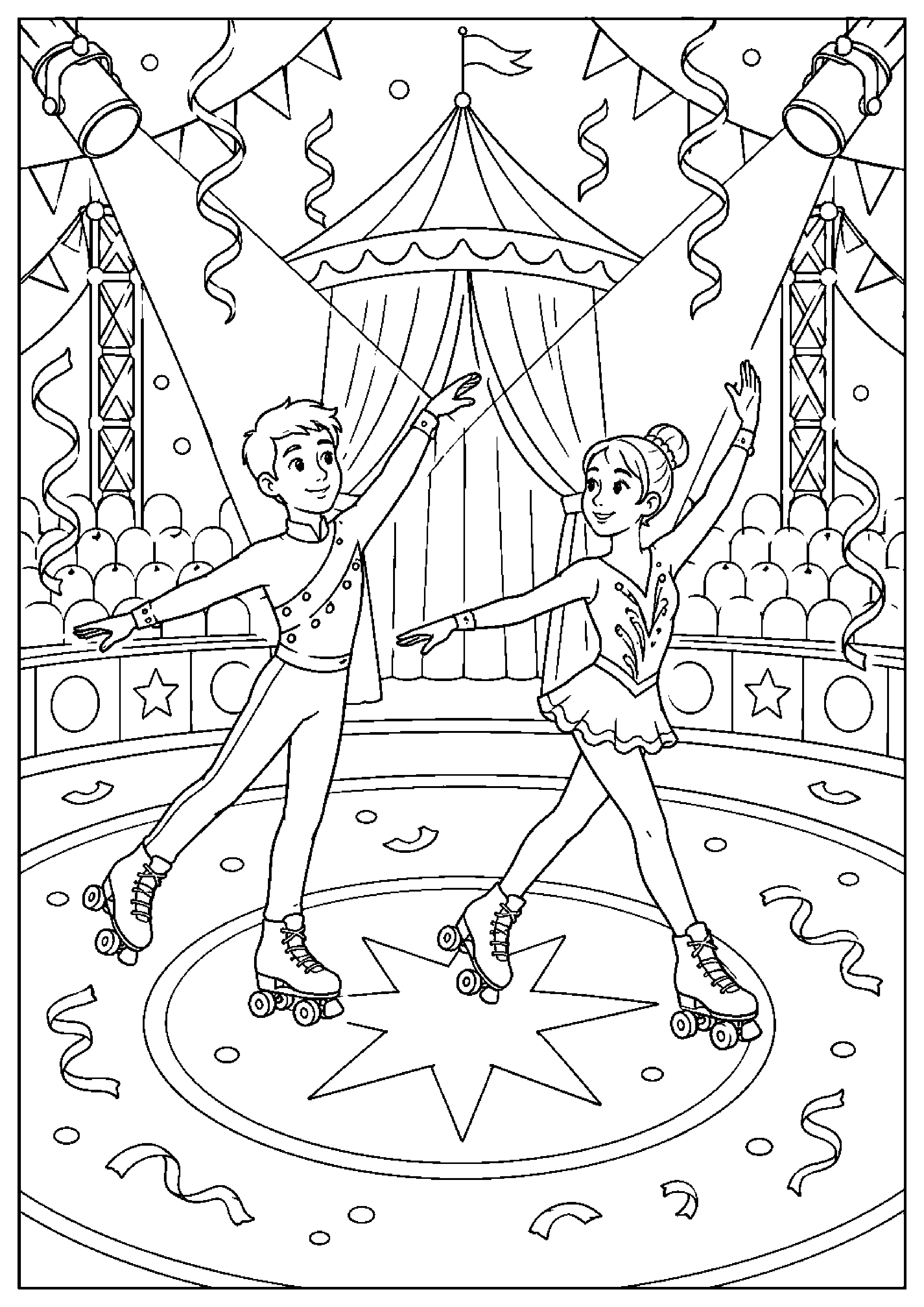 Coloriage cirque sans animaux à imprimer – dessin n°11