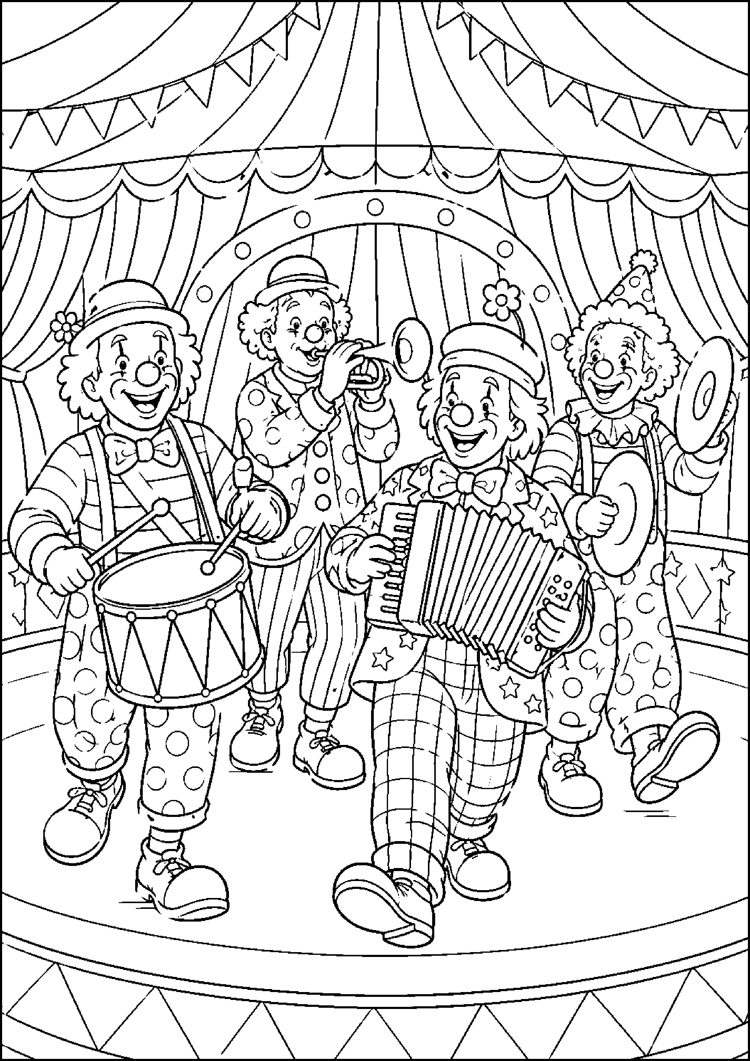 Coloriage cirque sans animaux à imprimer – dessin n°12