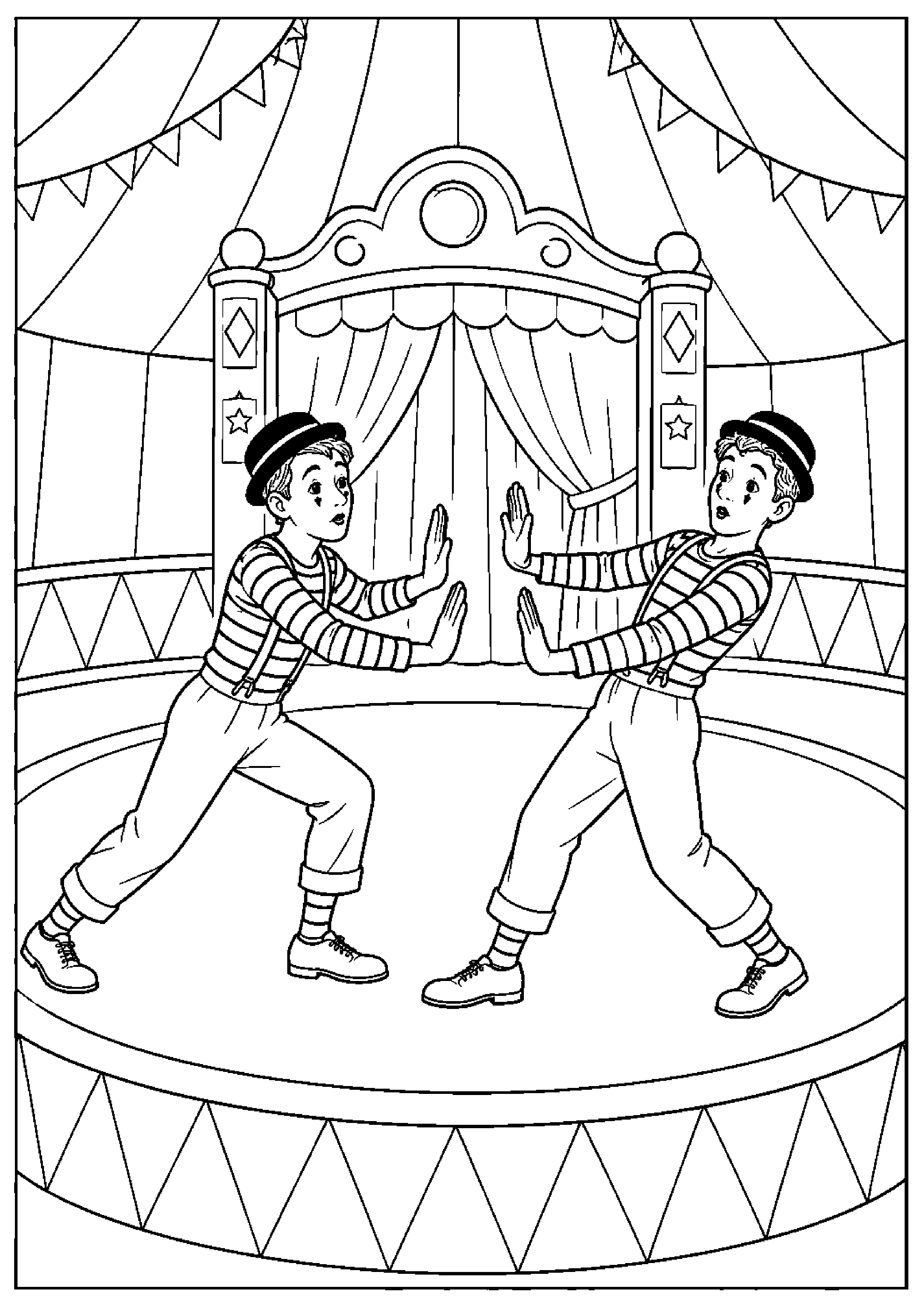 Coloriage cirque sans animaux à imprimer – dessin n°13