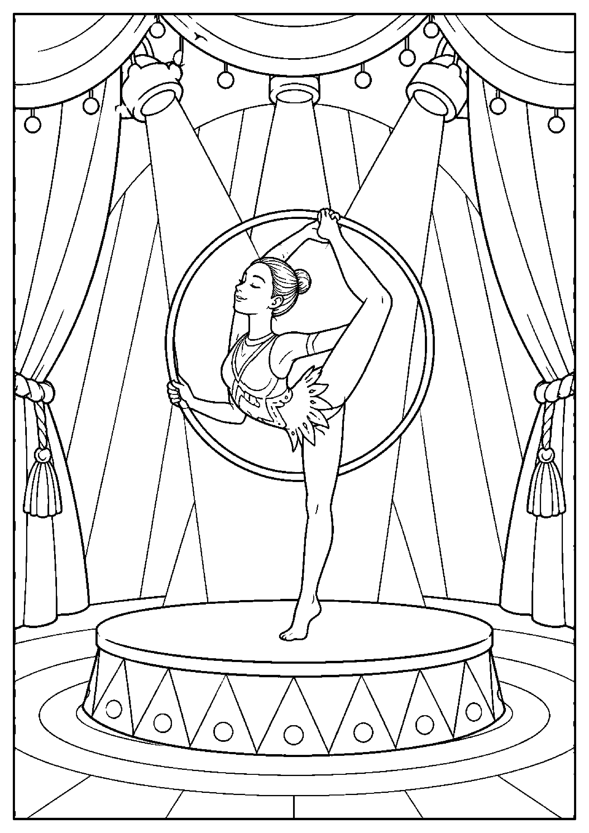 Coloriage cirque sans animaux à imprimer – dessin n°14