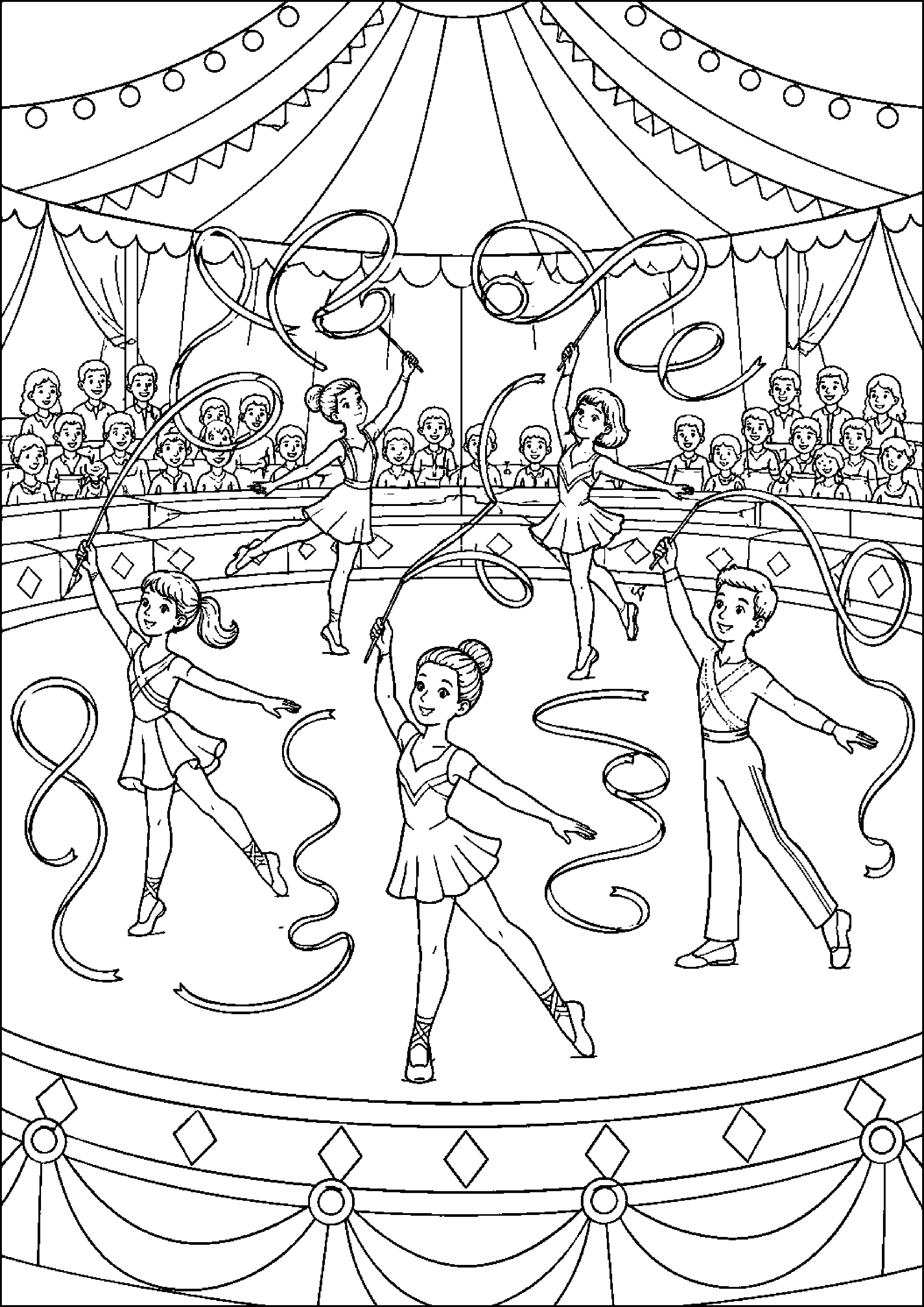 Coloriage cirque sans animaux à imprimer – dessin n°16