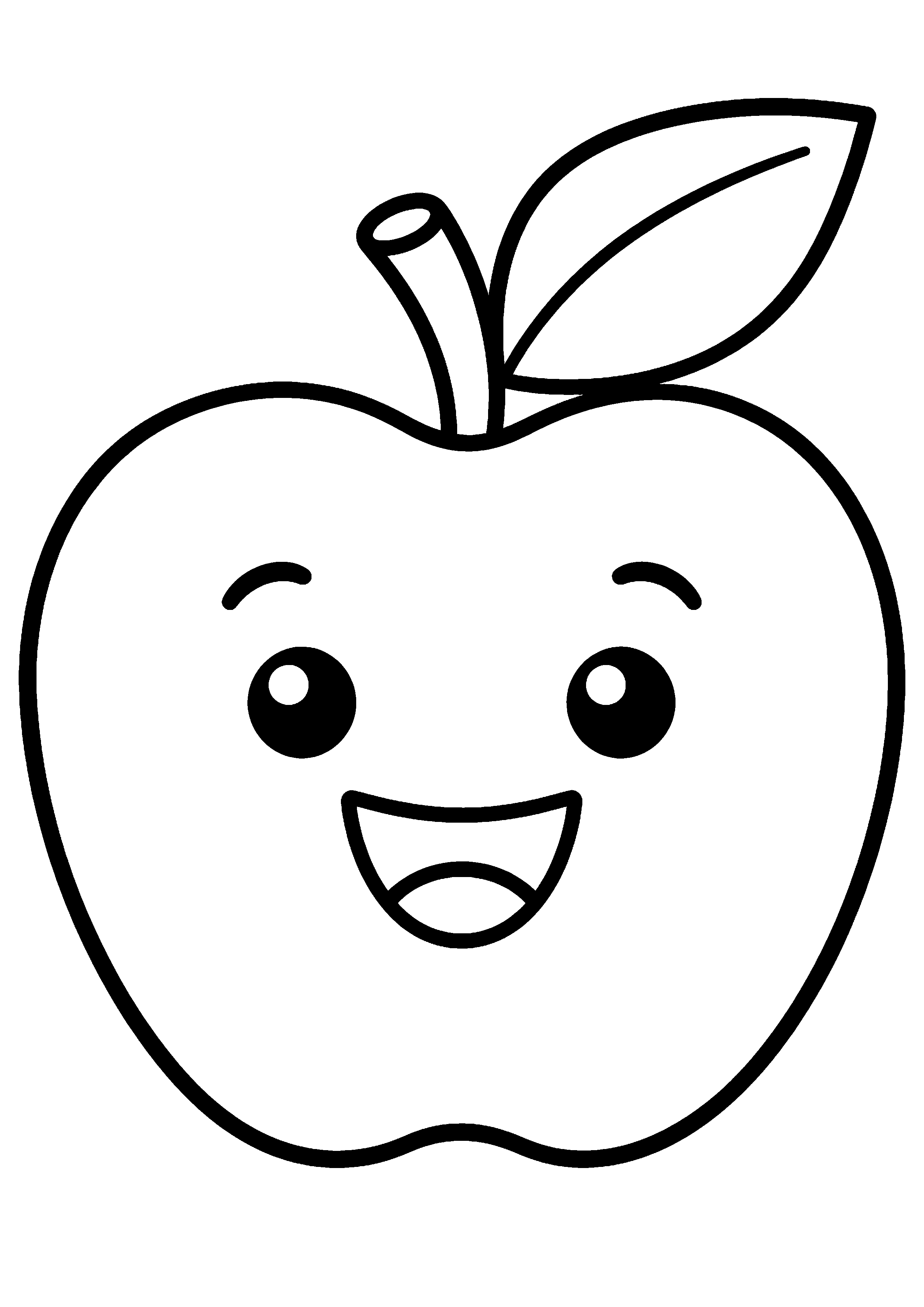 Coloriage grosse pomme à imprimer