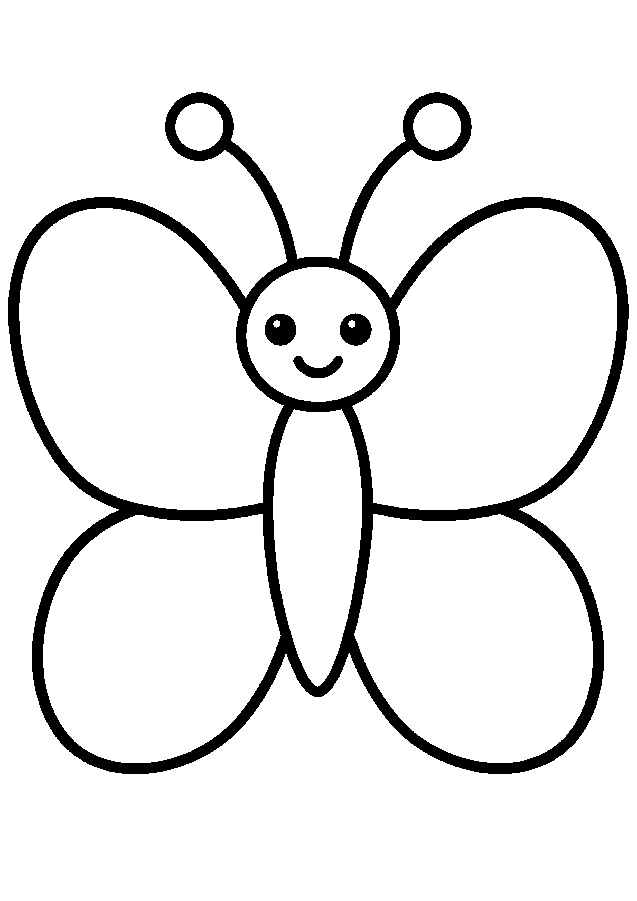 Coloriage papillon quatre zones à imprimer