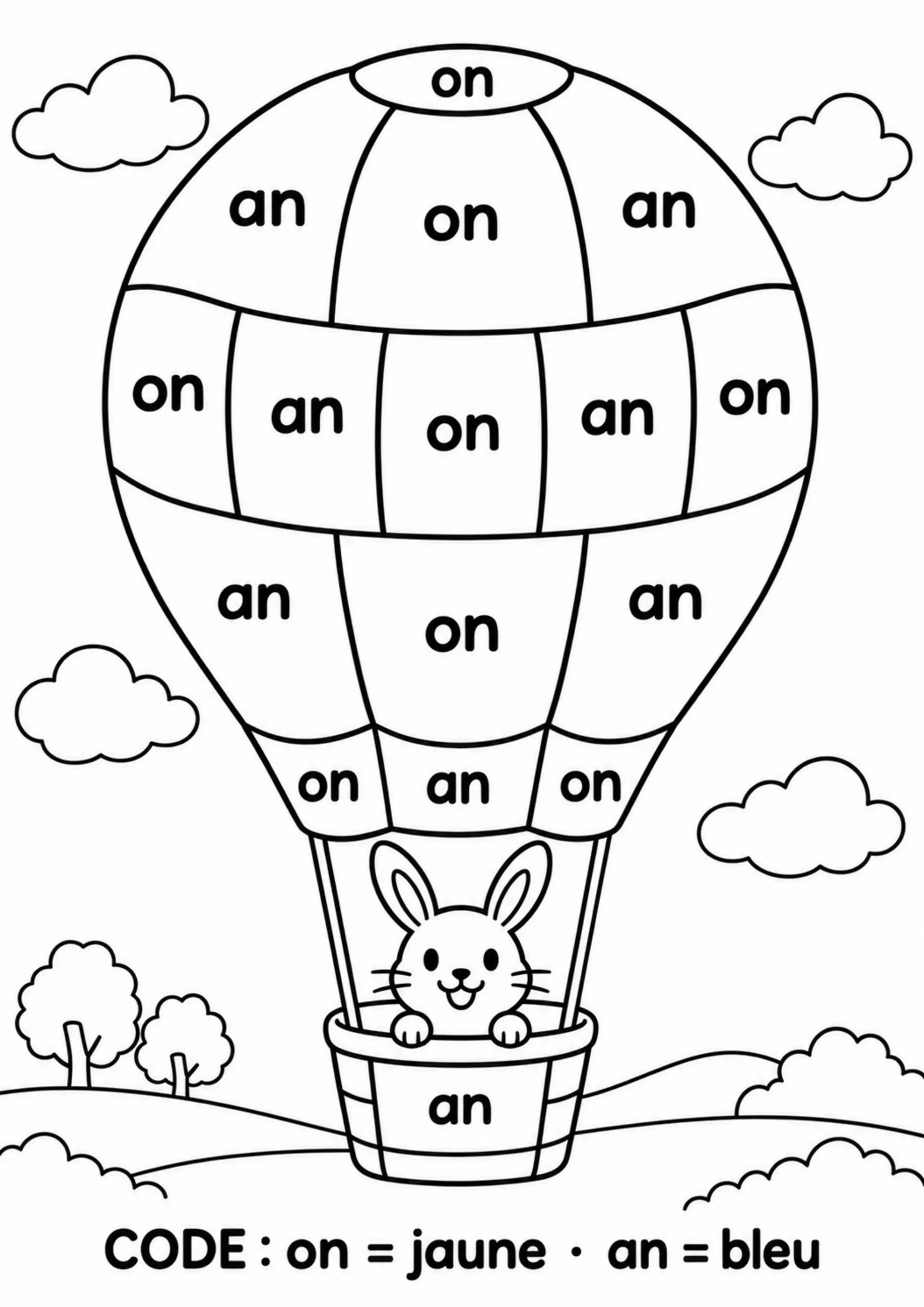 Coloriage son ON dans un ballon à imprimer