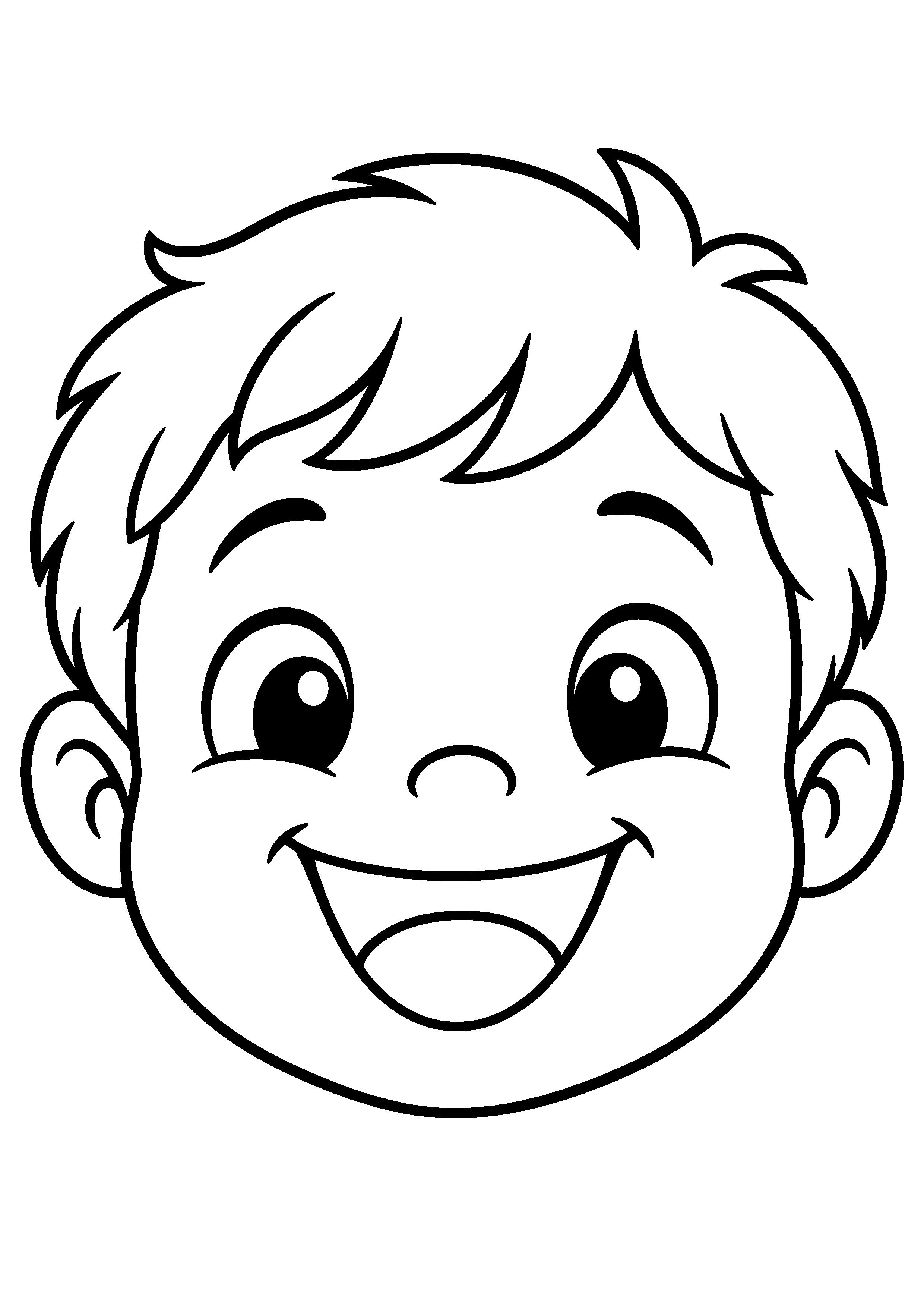 Coloriage visage joie à imprimer