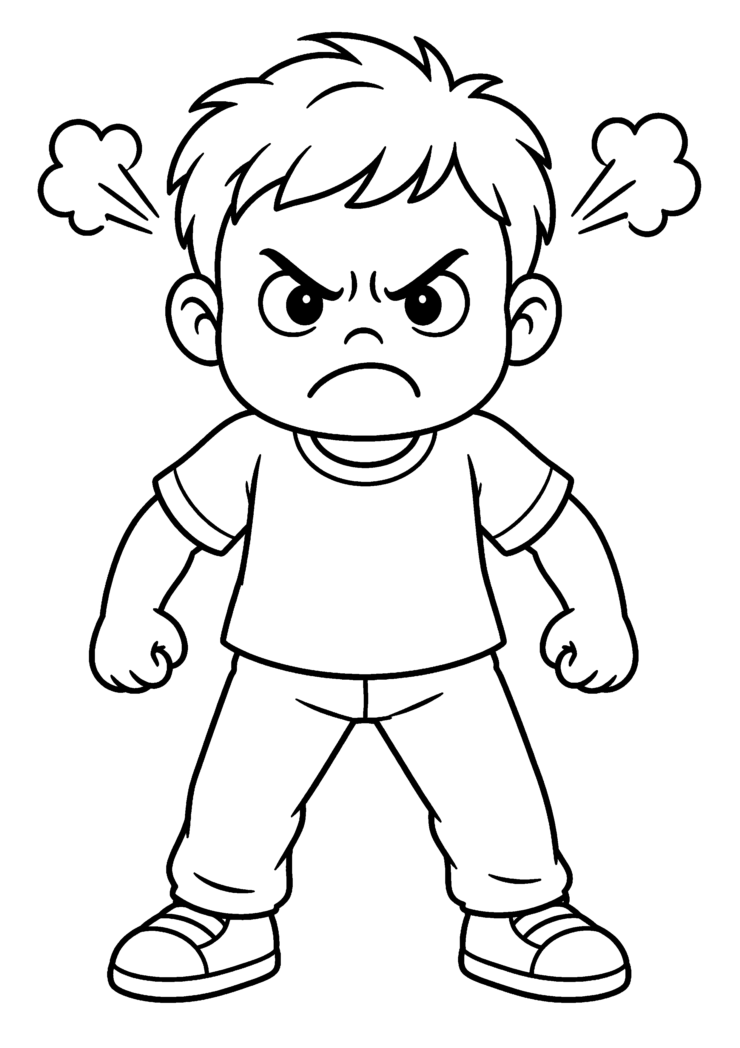 Coloriage visage colère à imprimer