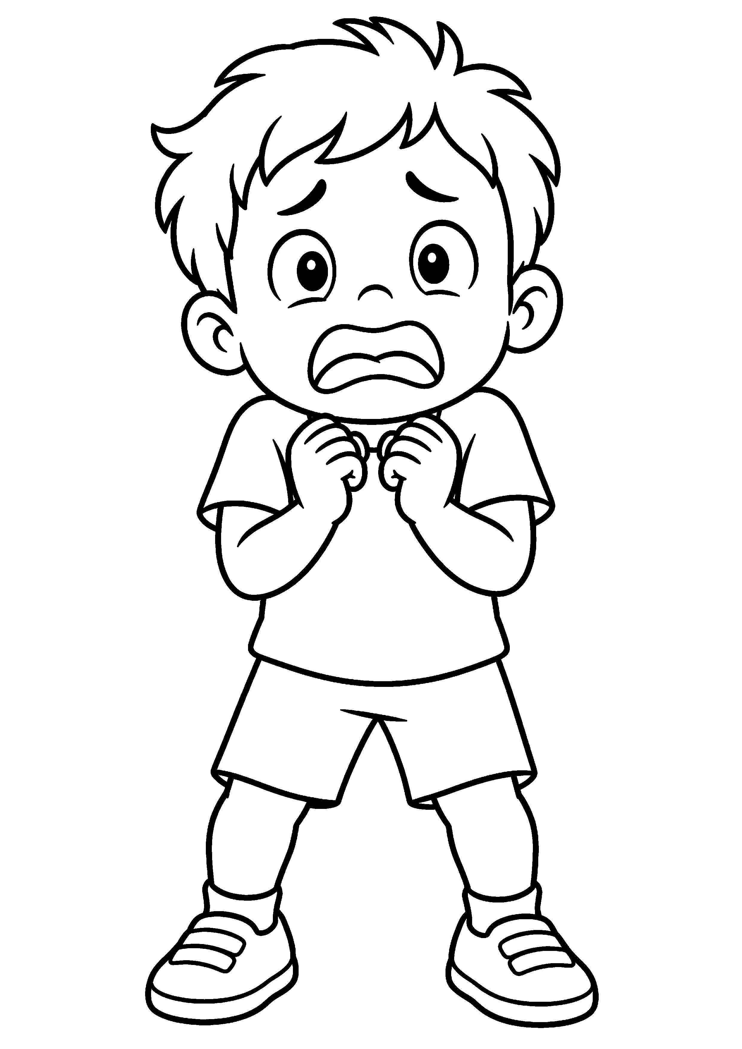 Coloriage visage peur à imprimer