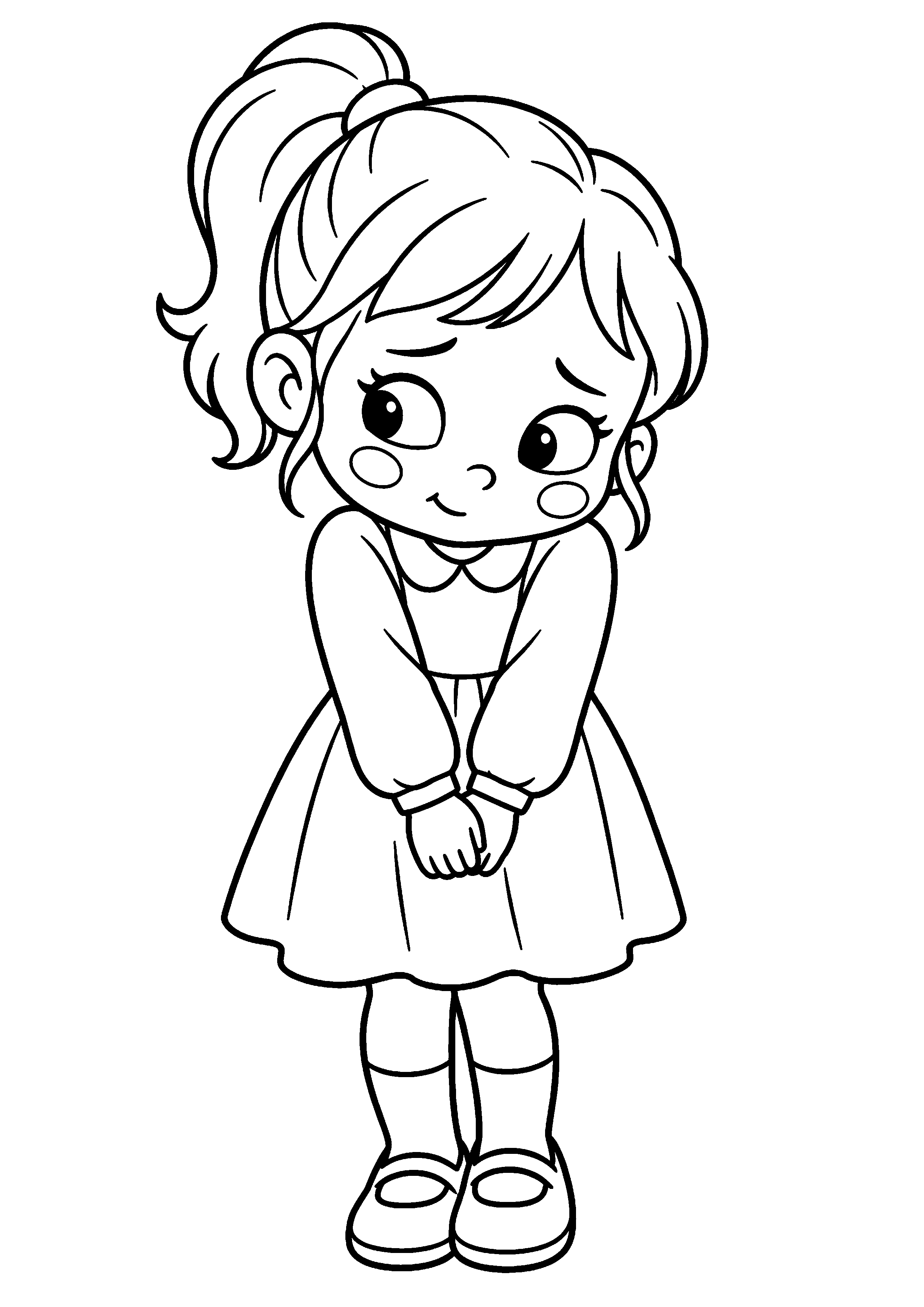 Coloriage visage timidité à imprimer
