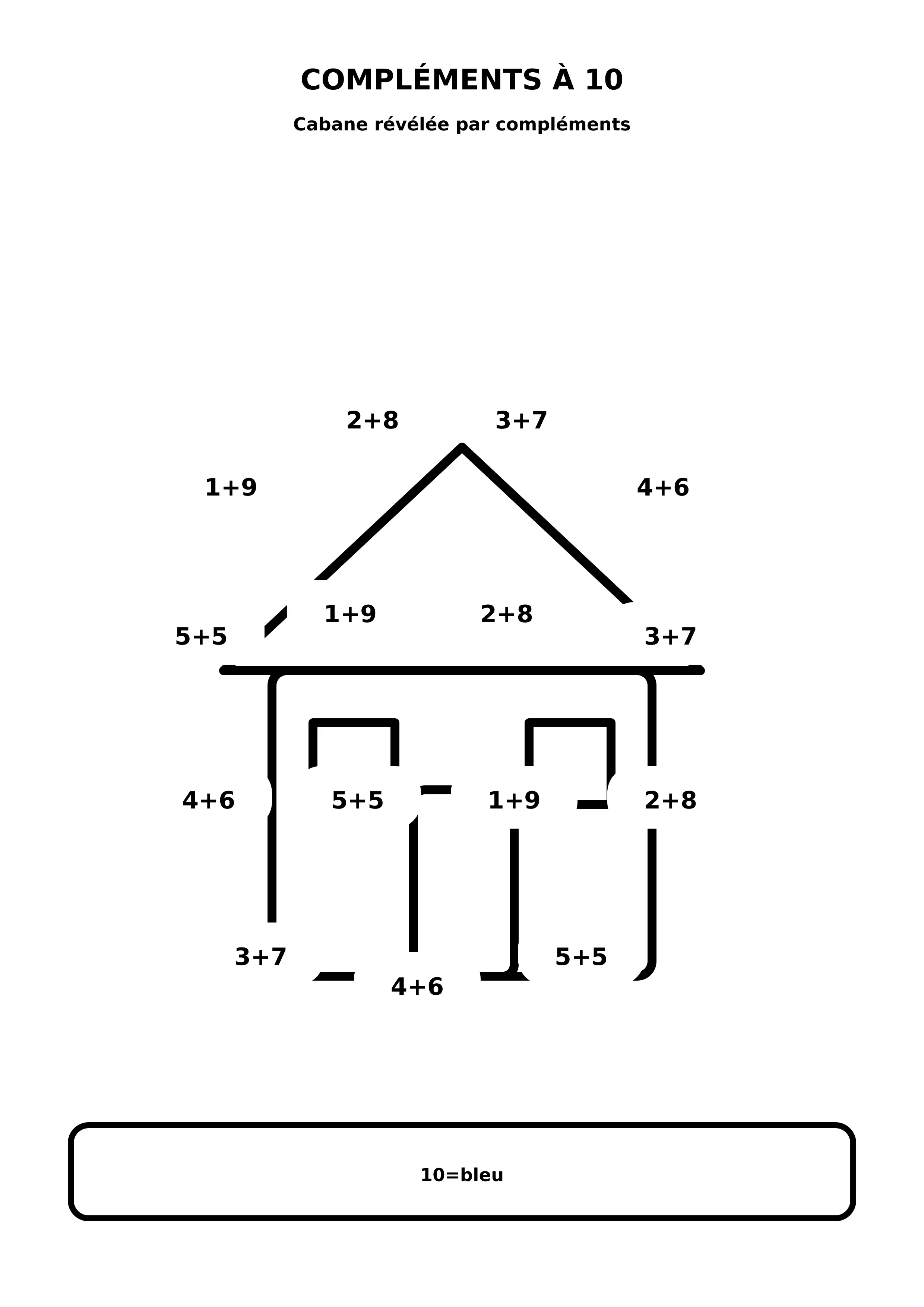 Coloriage cabane révélée par compléments à imprimer