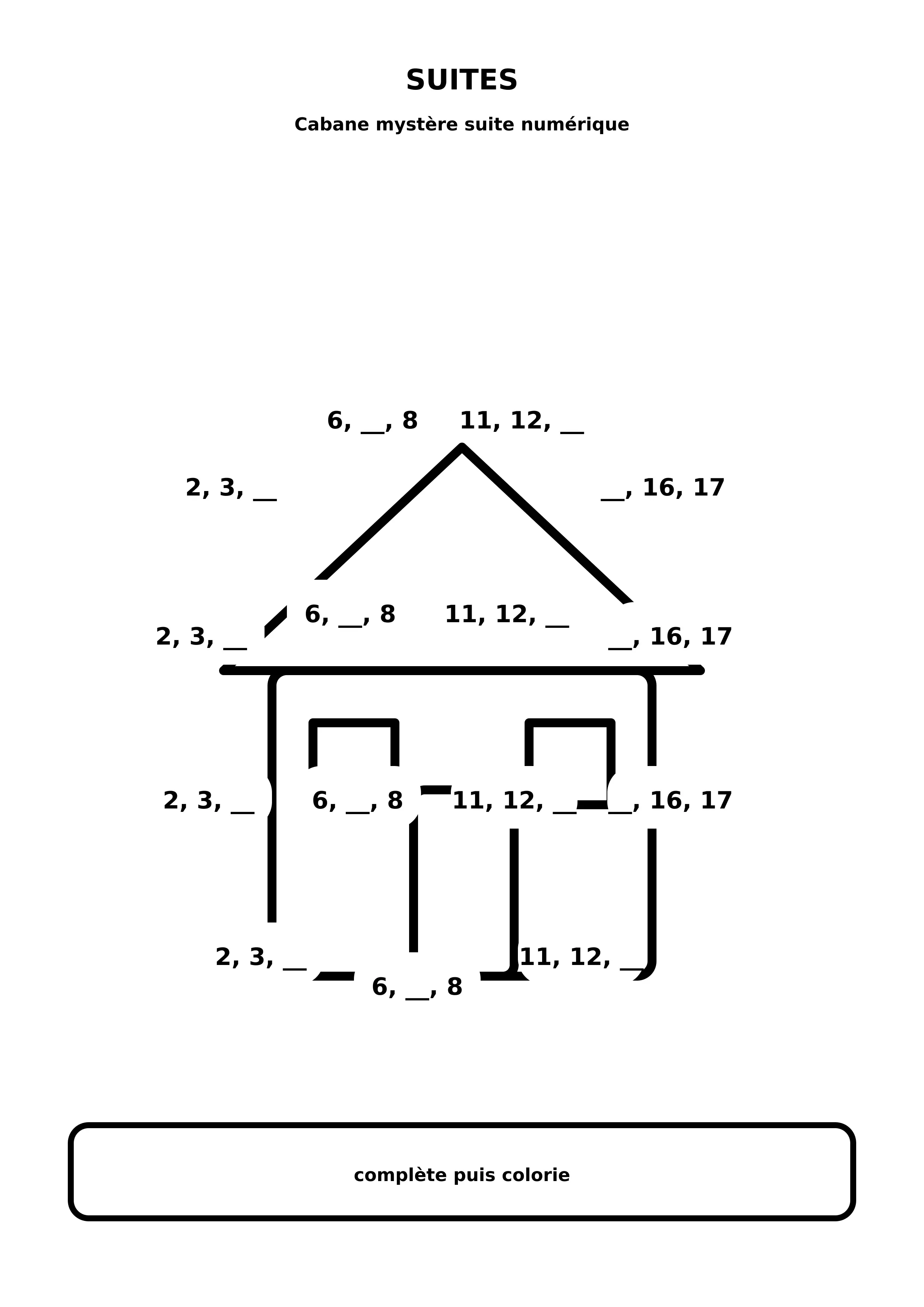 Coloriage cabane mystère suite numérique à imprimer
