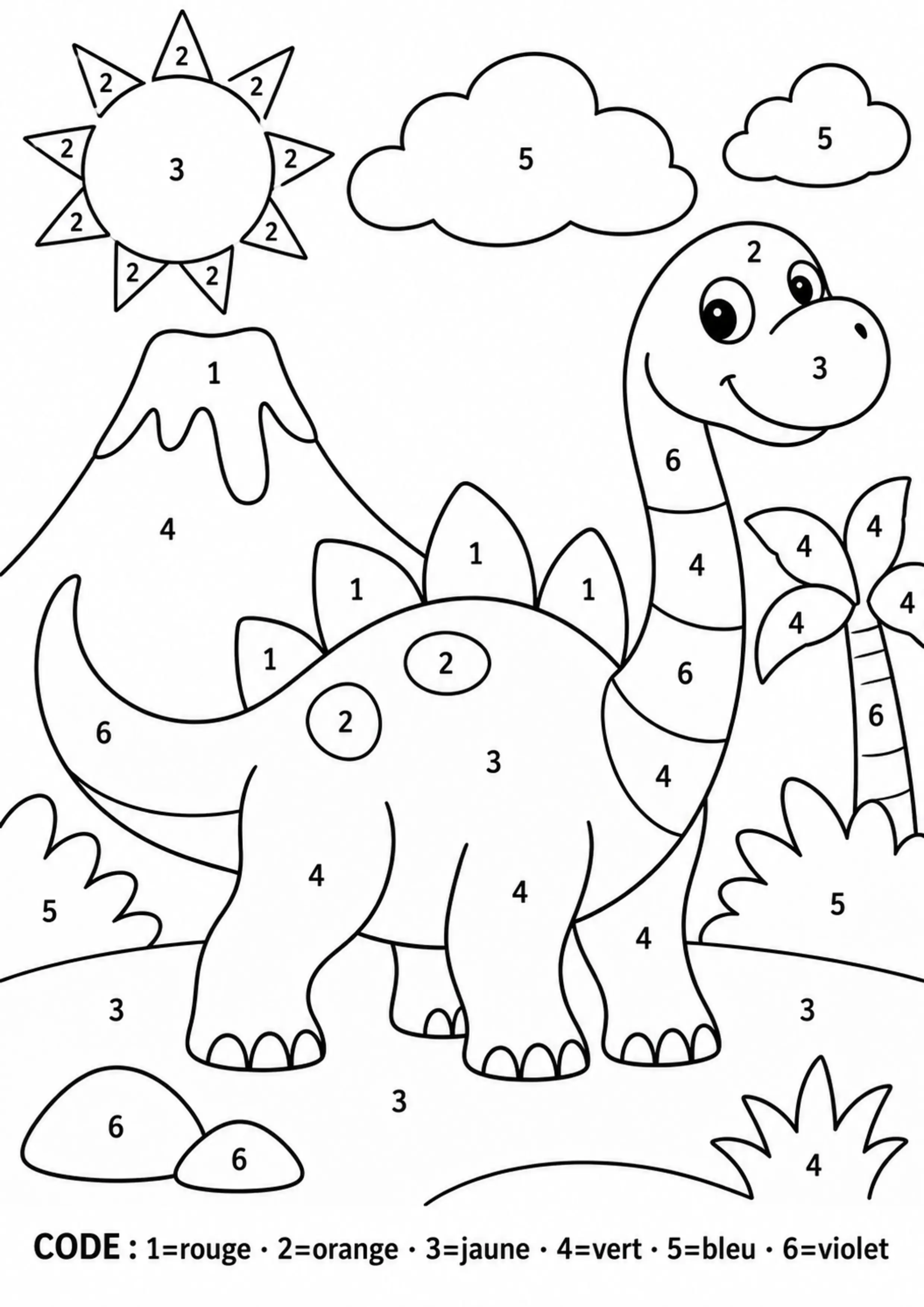 Coloriage dinosaure original mystère à imprimer