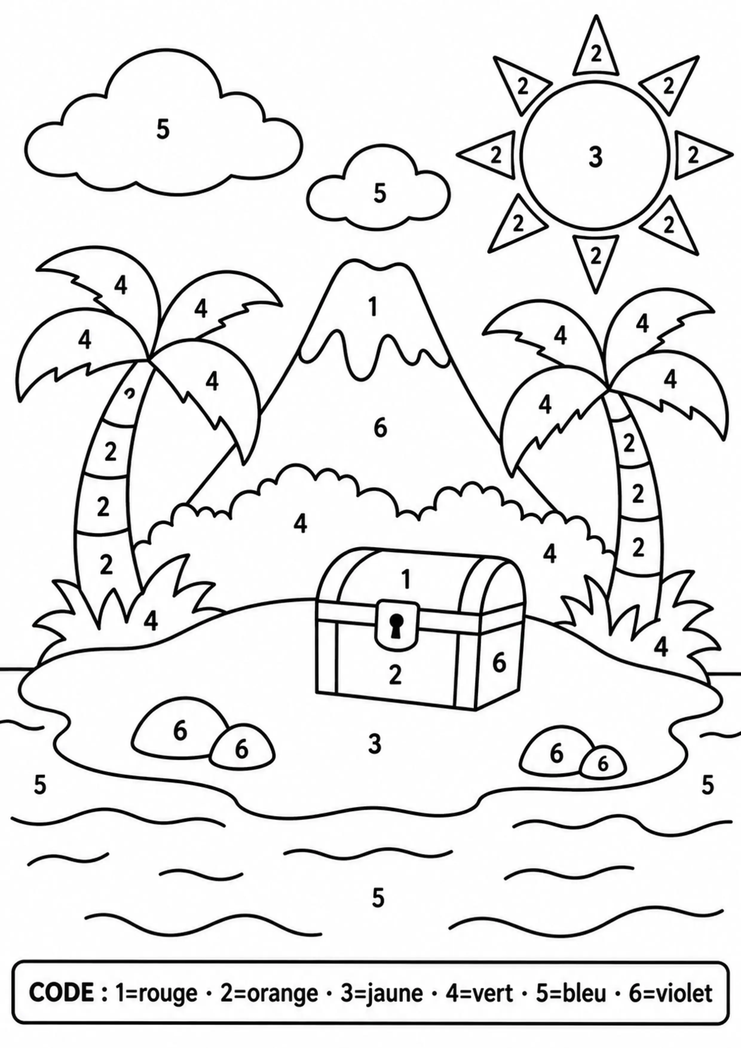 Coloriage île mystère à imprimer