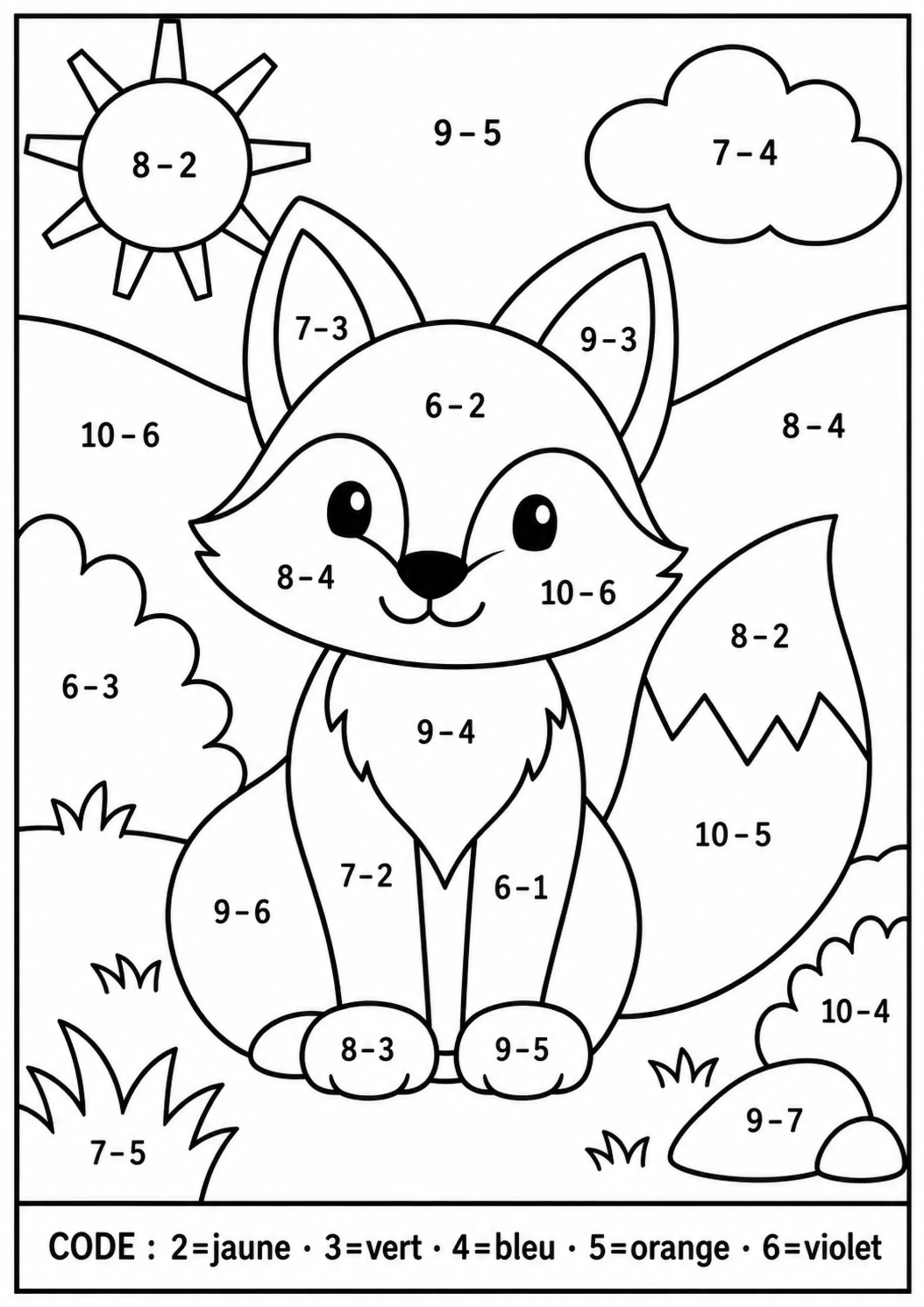 Coloriage magique soustractions