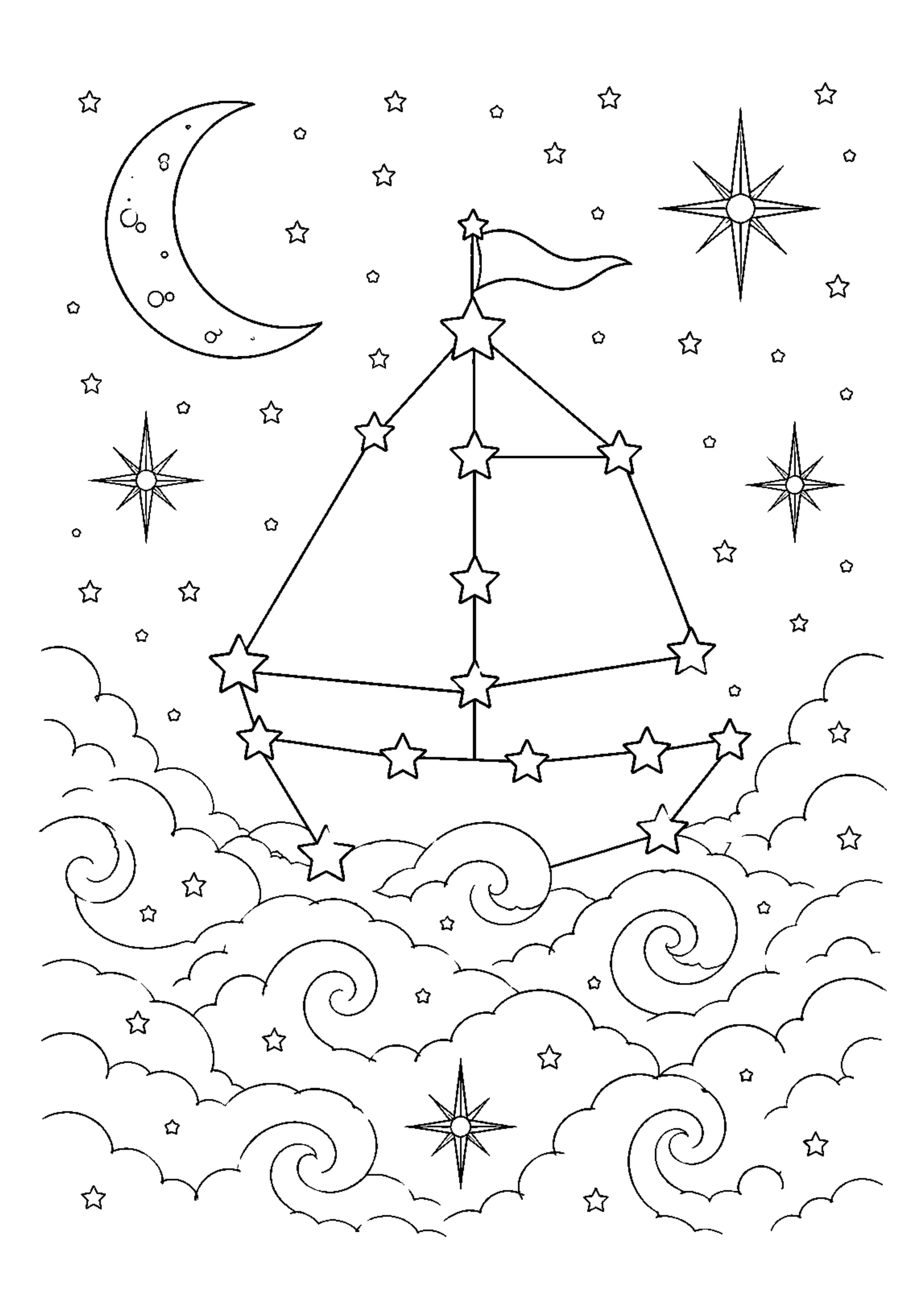 Coloriage Constellations imaginaires à imprimer – dessin n°4