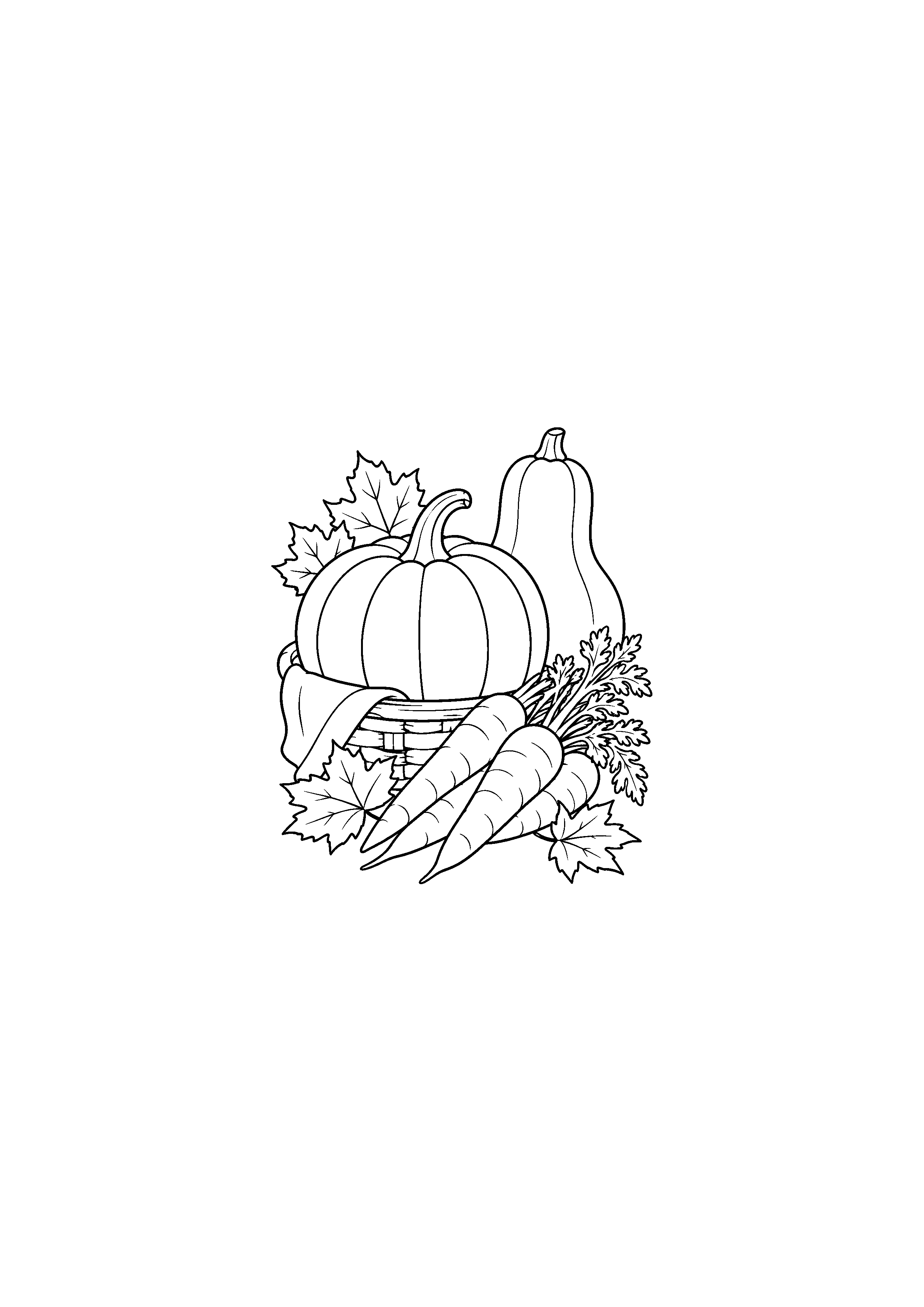 Potiron butternut carottes et feuilles