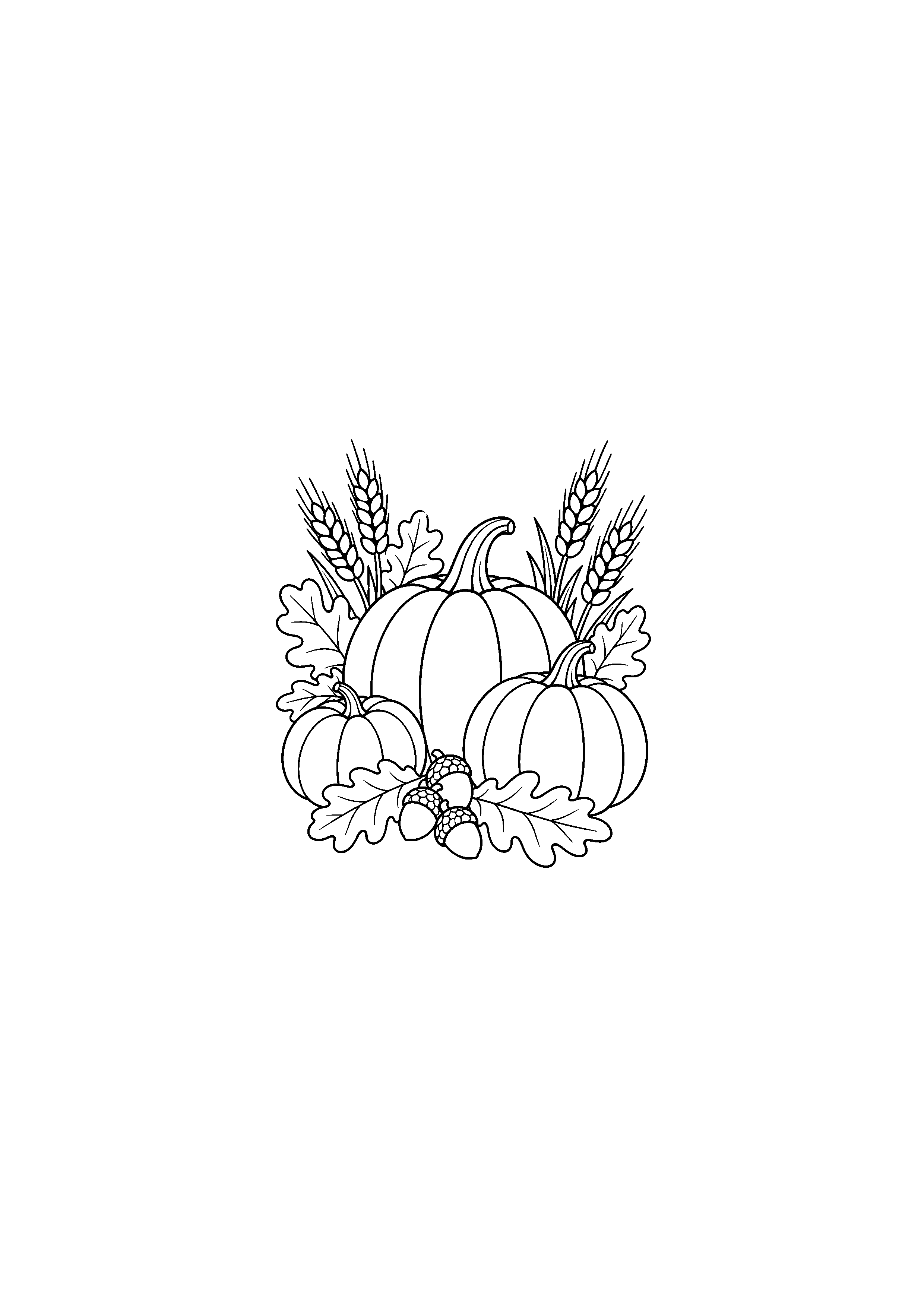 Potirons feuilles de chêne et épis de blé
