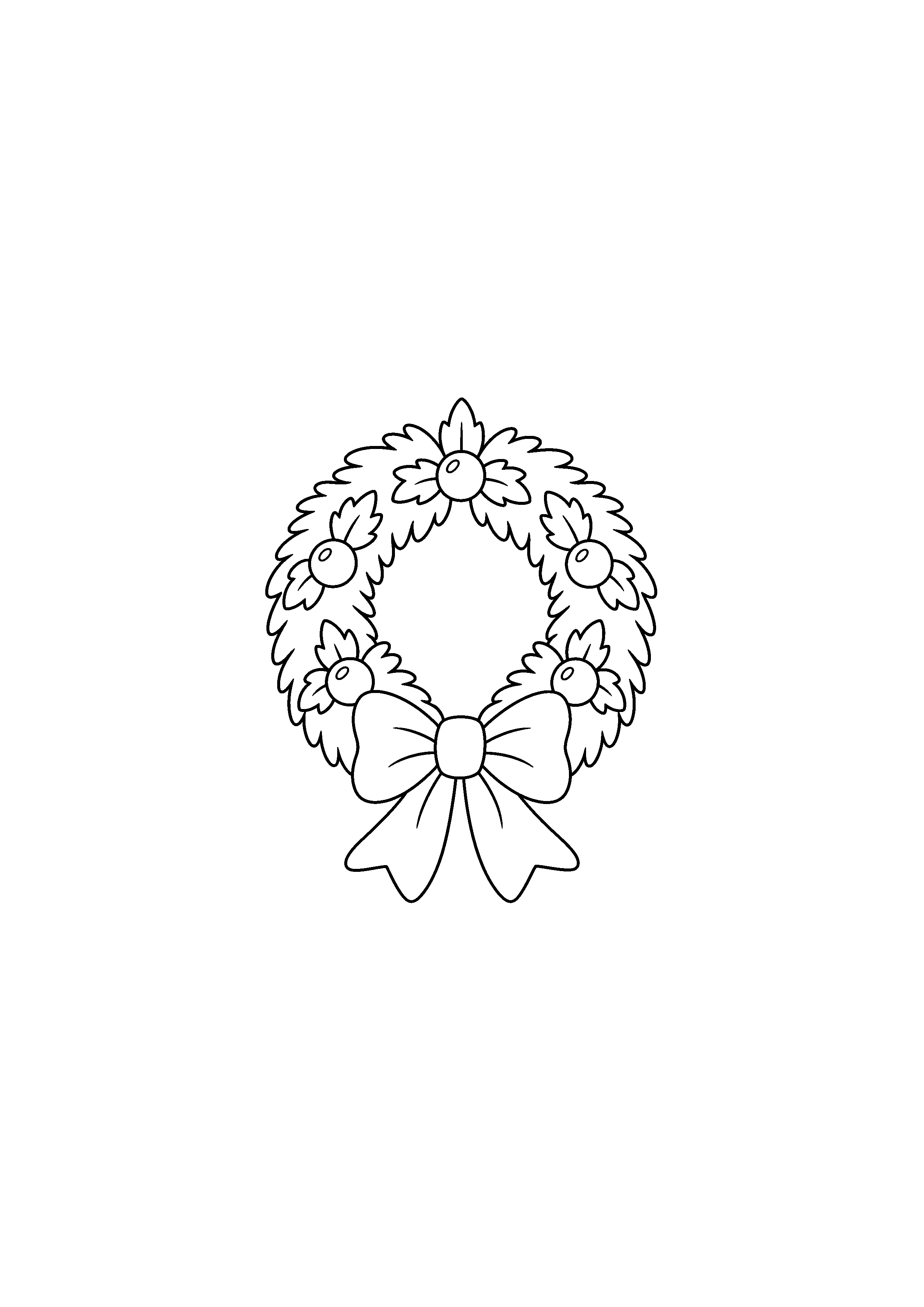 Coloriage Couronne classique avec grand nœud à imprimer