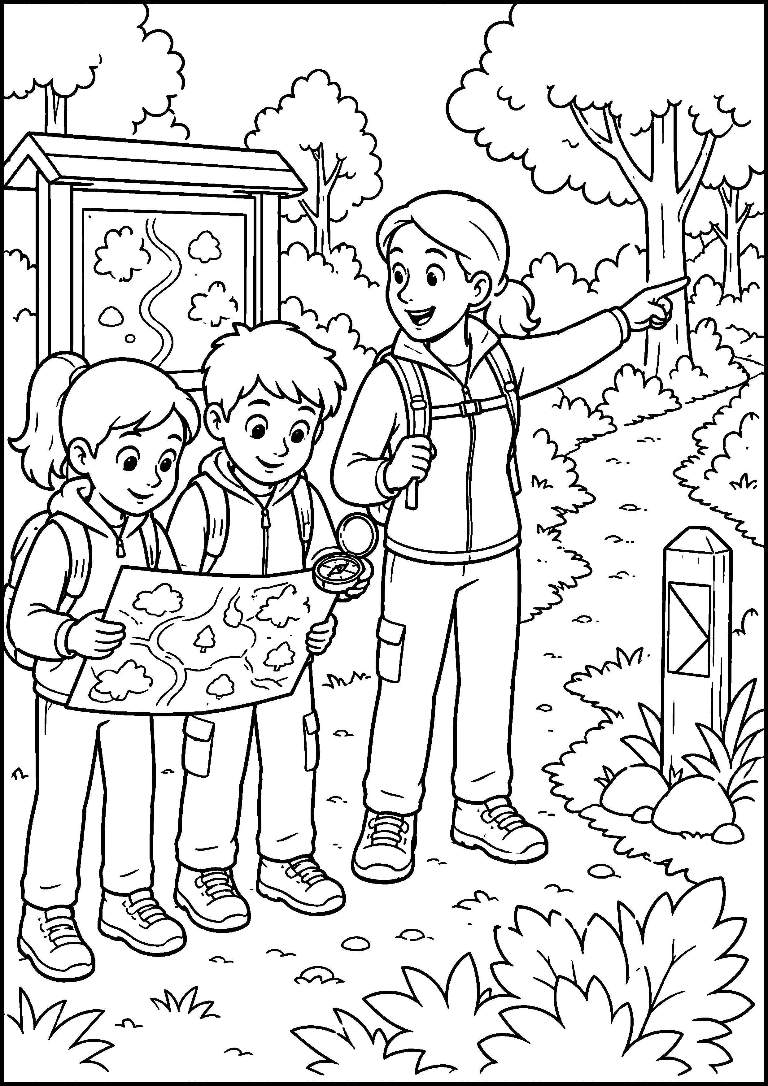 Coloriage Course d’orientation à imprimer – dessin 1